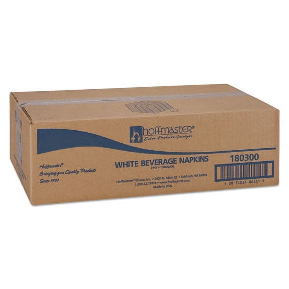 Hoffmaster Two-Ply White Embossed Beverage Napkins, 1000 count