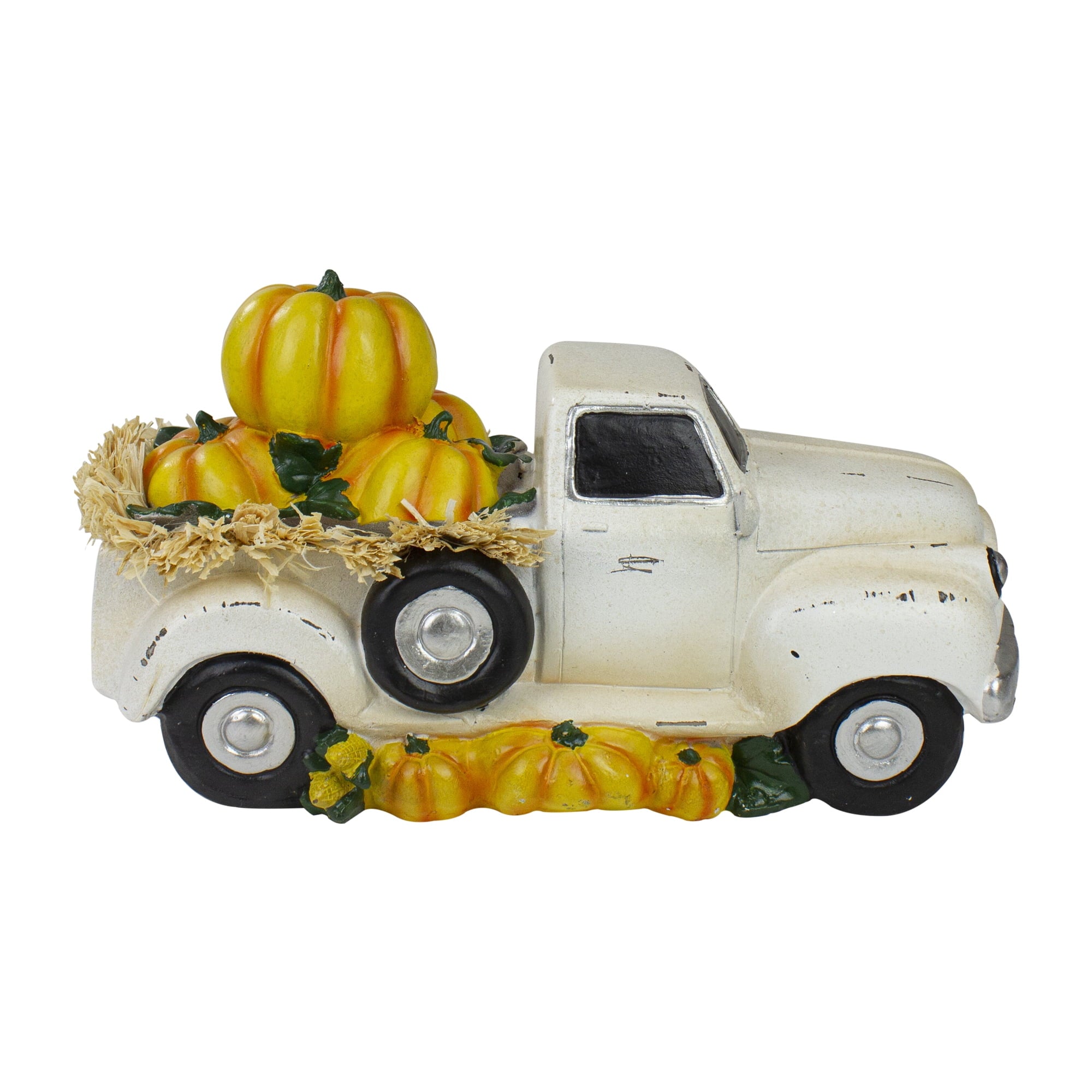 Northlight Truck Full of Pumpkins and Hay Thanksgiving Decoration - 11.25"