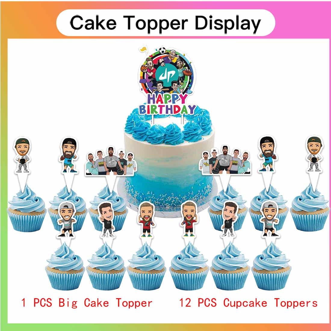 Dude Perfect Party Supplies Decor Tableware Backdrop Banner Cake Topper Balloons Birthday Decorations