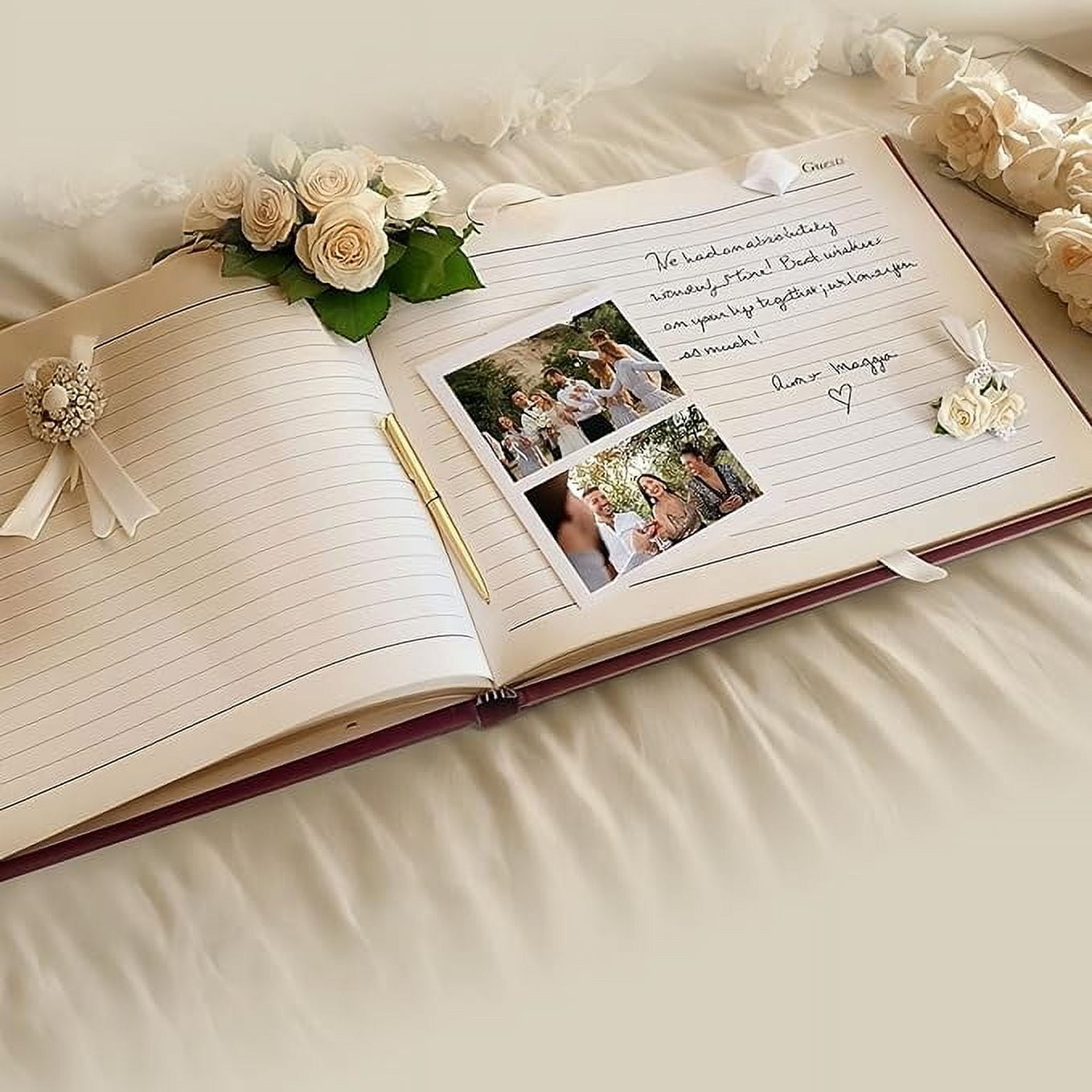 Gallery Leather Guest Book - Freeport Metallic Gold - 7" x 9"