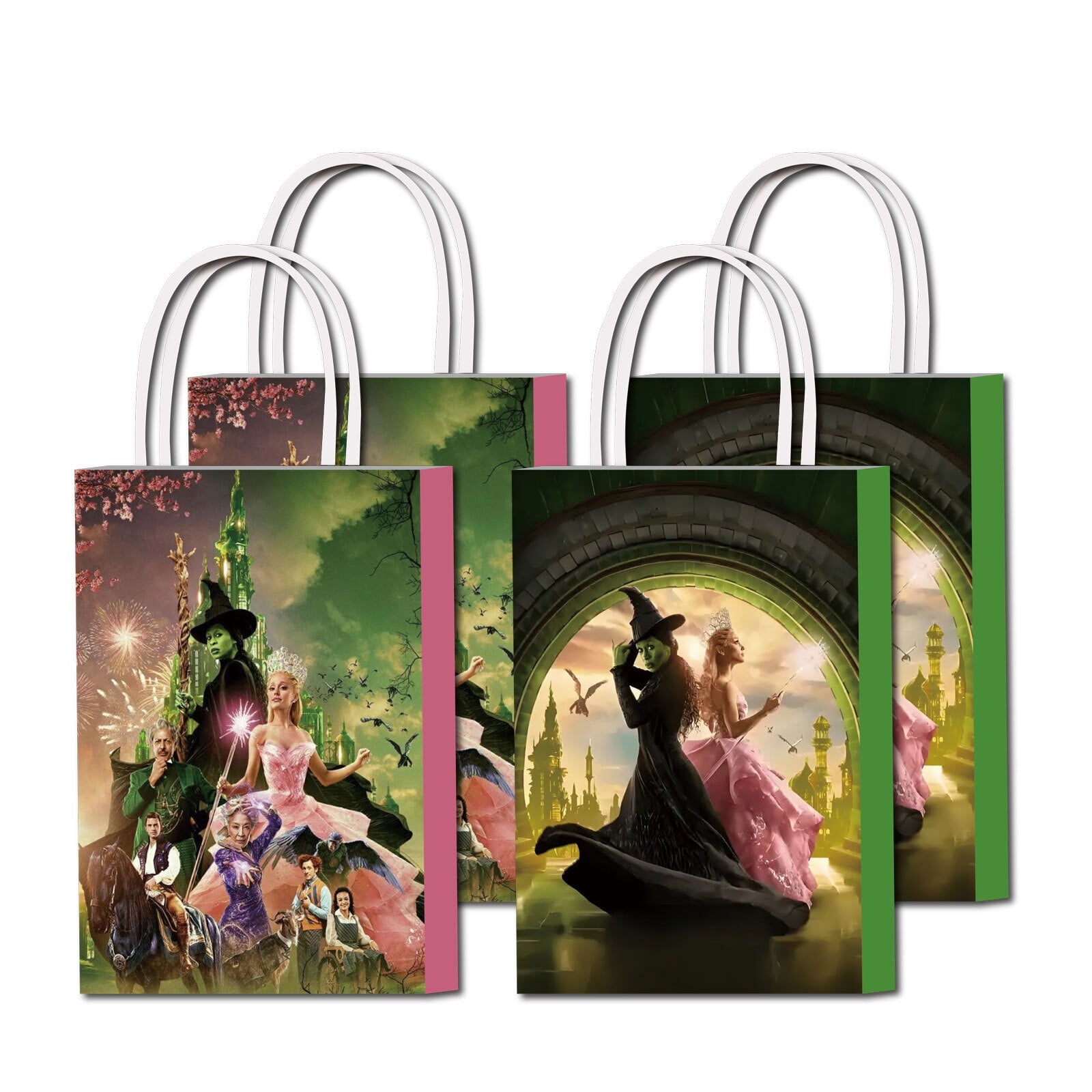 16 Pcs For Magical Witch Movie-Themed Party Favor Bags - Candy Gift Bags with Handles for Celebrations and Event Decorations