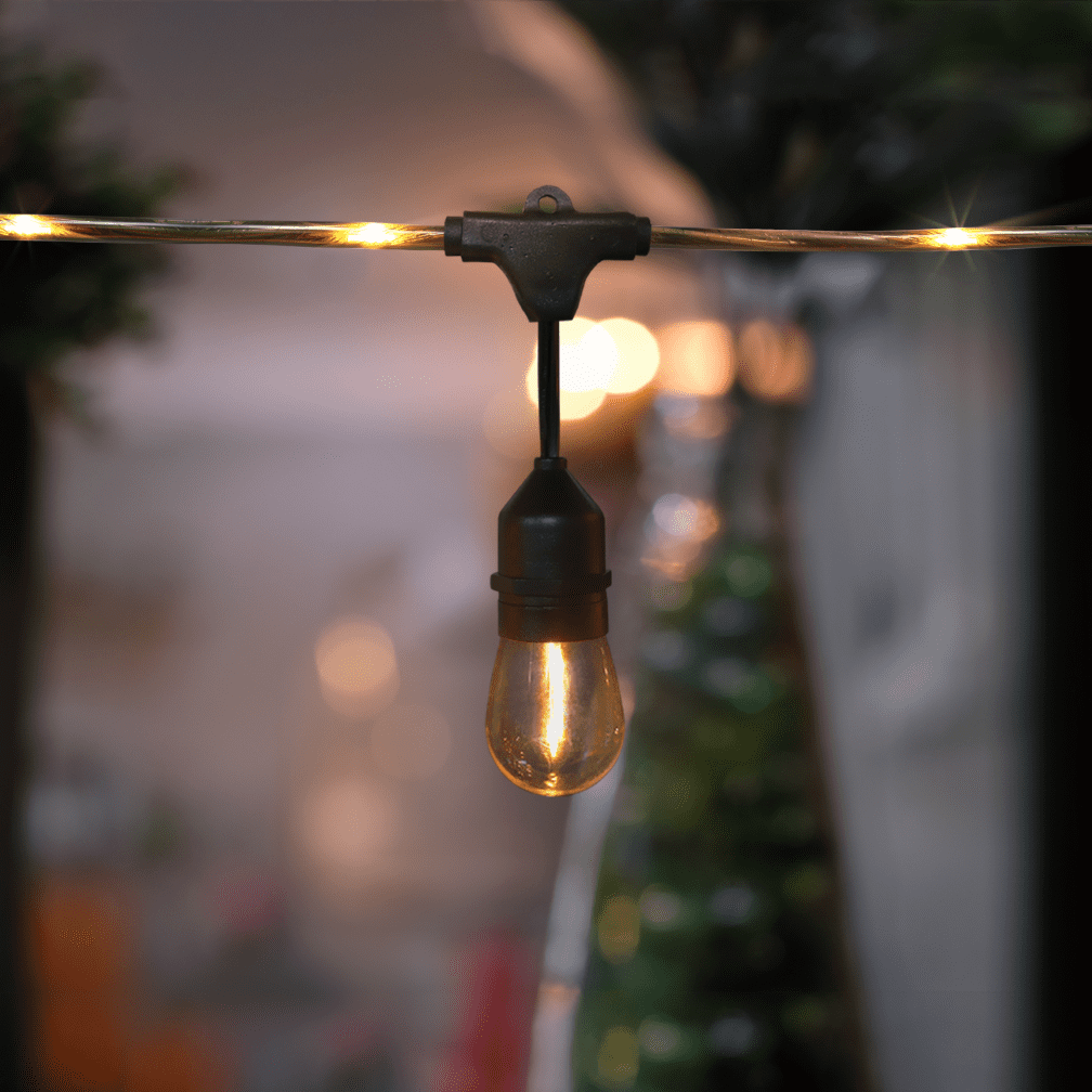 Wiiloke Outdoor 20 ft plug-in 10 S14 Bulbs Soft White LED Firefly Cord String Lights
