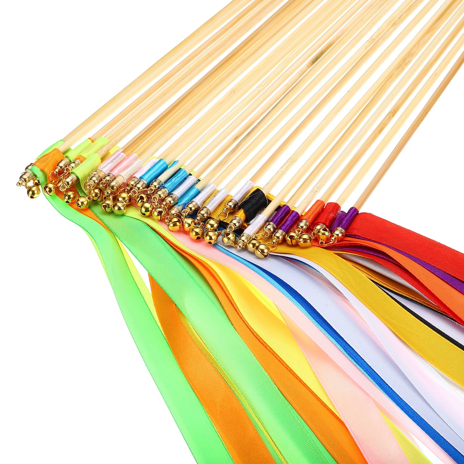 100Pcs Wedding Party Ribbon Streamers Sticks for Wedding Party Celebration, Multicolored