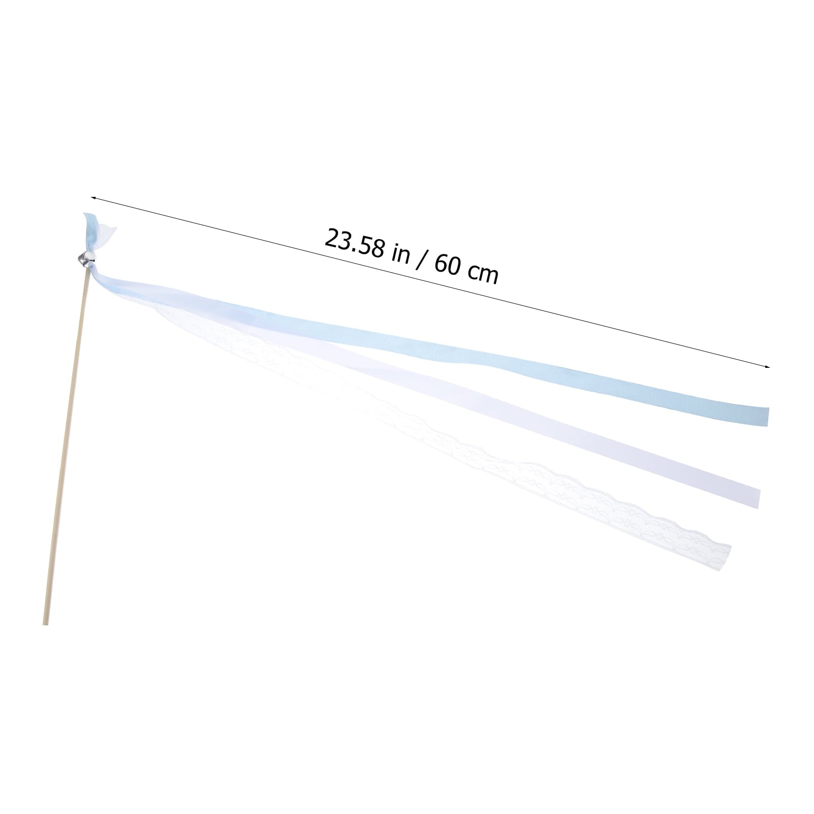 Worgeous 40 pcs Lace Ribbons Streamers Ribbon Wand Sticks Wedding Streamers with Bells Fairy Sticks Wands