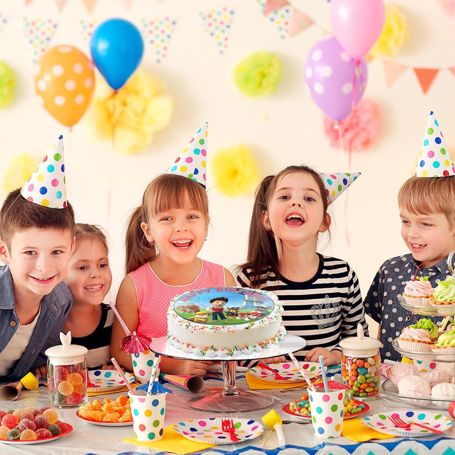7.5 Inch Edible Cake Toppers – Themed Birthday Party Collection of Edible Cake Decorations