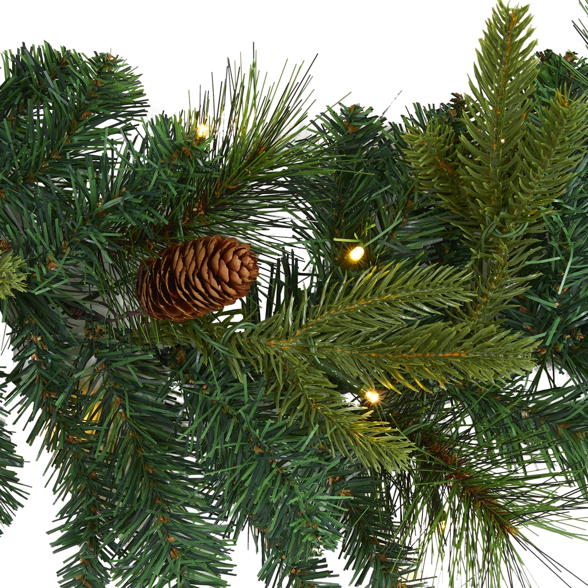 Nearly Natural Holiday Pine Prelit Battery Operated Garland, 72.00" (Assorted Colors)