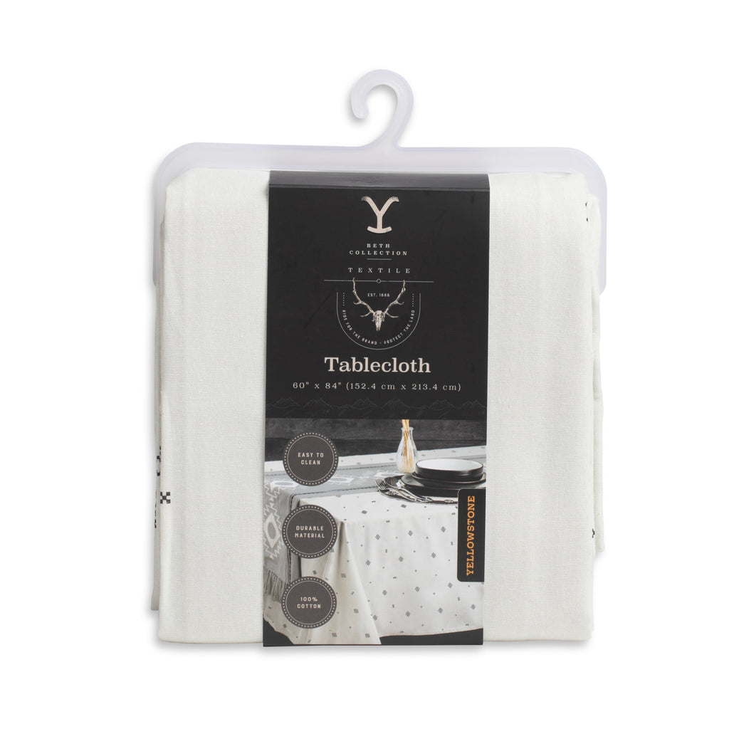(2 pack) Yellowstone Rectangle Tablecloth 84", Beth Collection