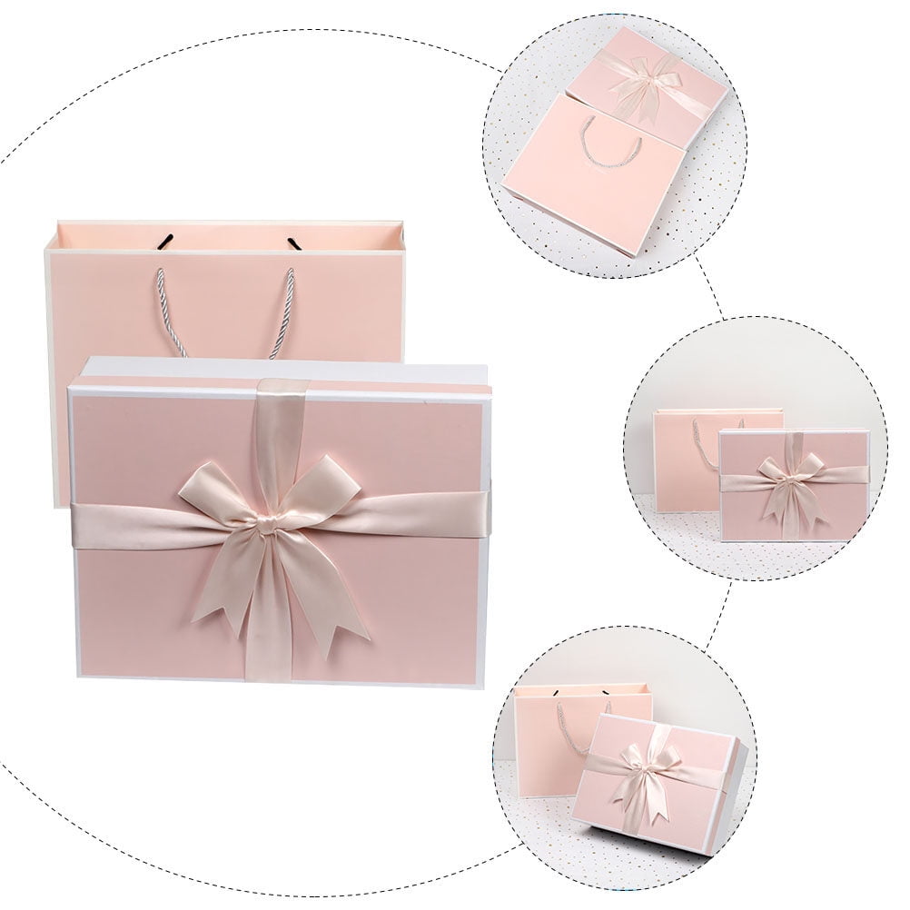Entireivity 1pc Delicate Bow Ribbon Wrapping Box Christmas Gift Wrapper Christmas Gift Box
