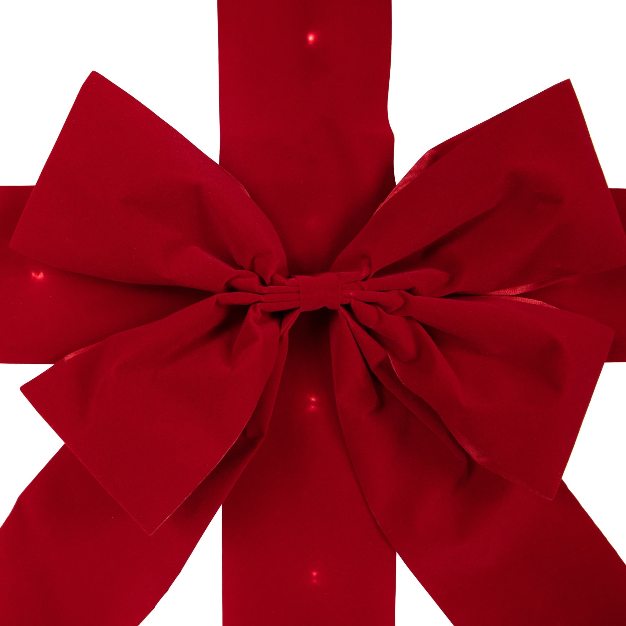 Northlight 14' Pre-Lit Battery Operated Red Velvet Christmas Door Bow