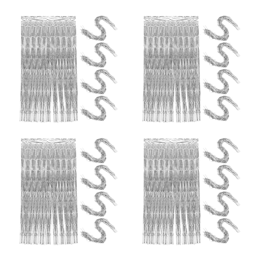 Hemoton 20 pcs Festive Fringe Backdrop Curtains for Photo Booth Backgrounds Wall Decor Streamer Curtain Backdrop for Party