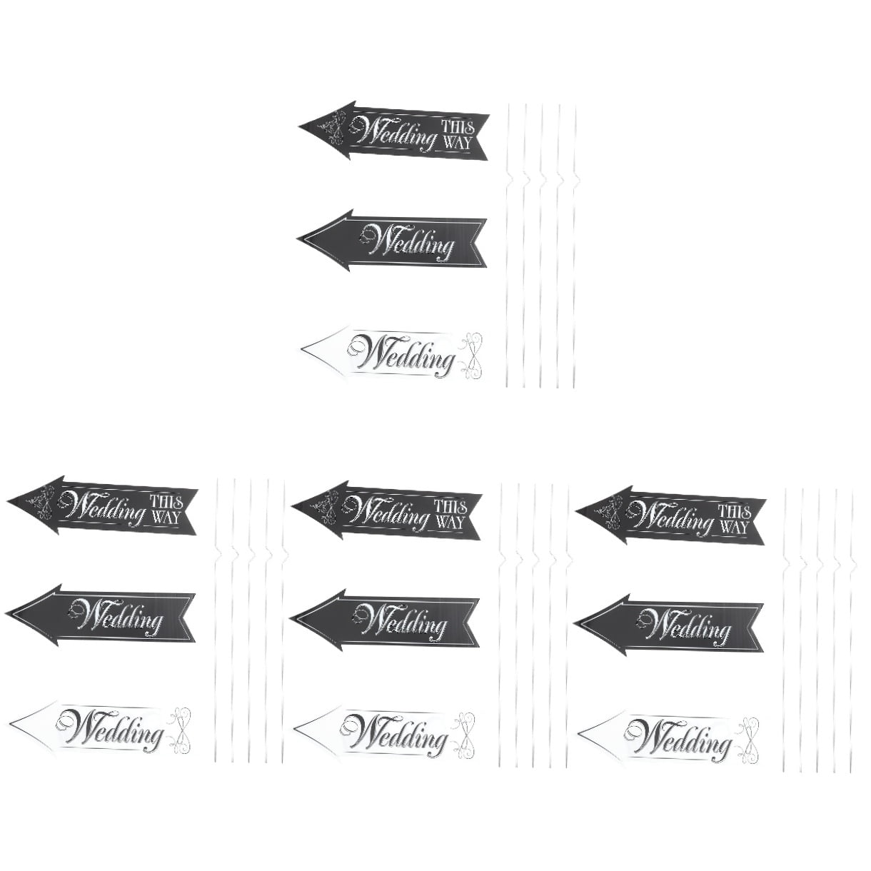 Worgeous 4 Sets Outdoor Wedding Signs DIY Yard Wedding Signs Outside Wedding Decor with Stakes