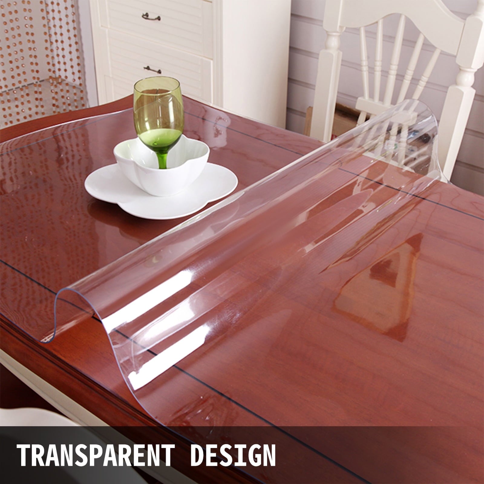 BENTISM 96 x 42 inch Clear Table Cover Protector, 2mm Thick Clear Desk Protector Table Pads, Plastic Tablecloth Table Protector for Dining Room Table