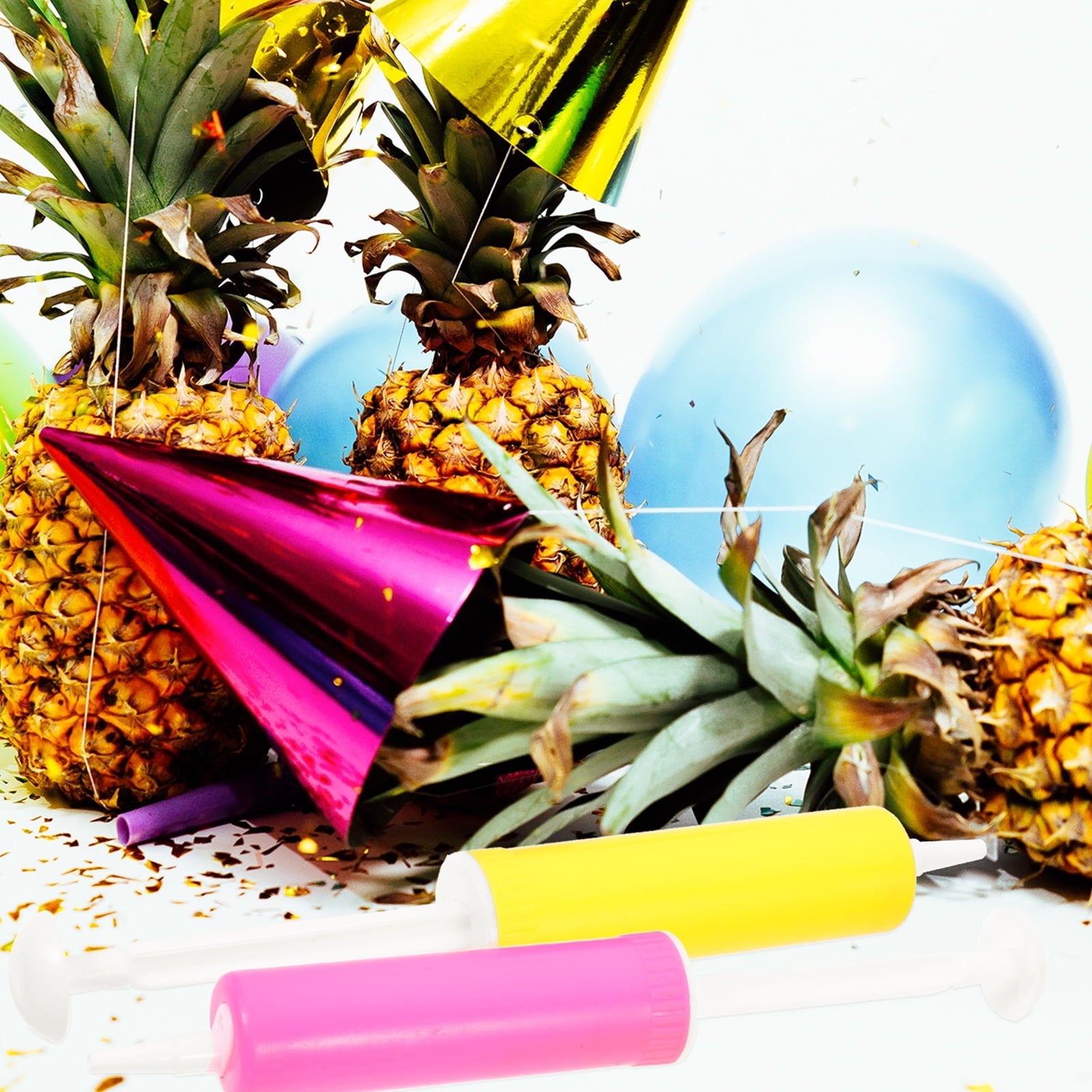 5 PCS Zip Manual Air Pump Balloon Birthday Balloons Inflatable Balls Inflator