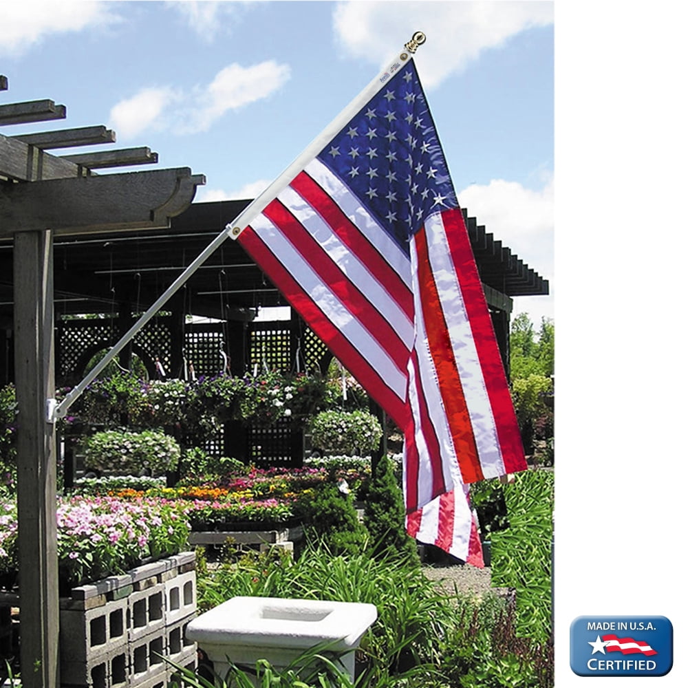 American Flag, 3' x 5', Nylon SolarGuard Nyl-Glo with Sewn Stripes, Embroidered Stars and Brass Grommets, Model# 2460