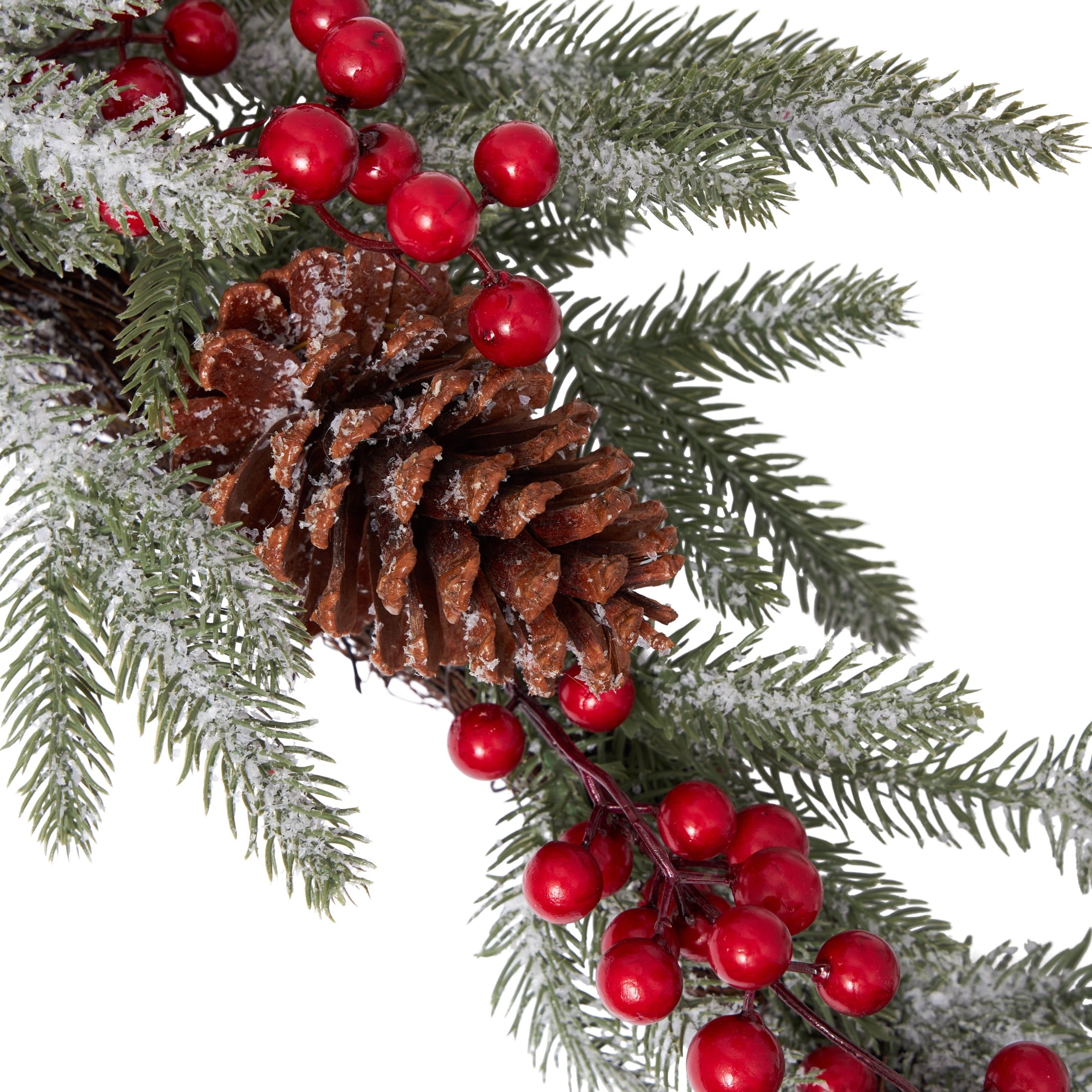 Frosted Red Berry and Pinecone Garland, 6 ft, by Holiday Time