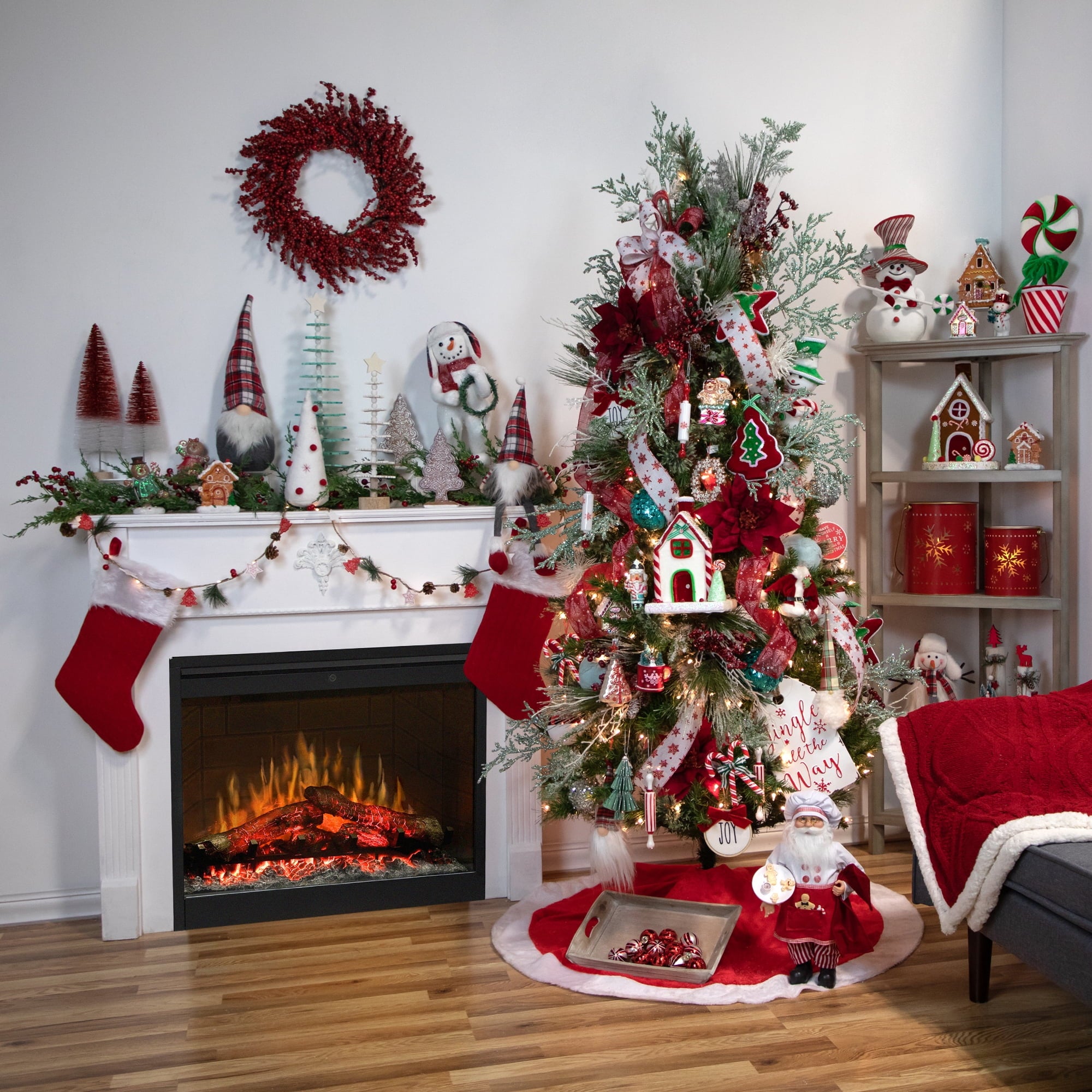 Northlight Pre-Lit Battery Operated Stars and Trees Christmas Garland - 6' - Warm White