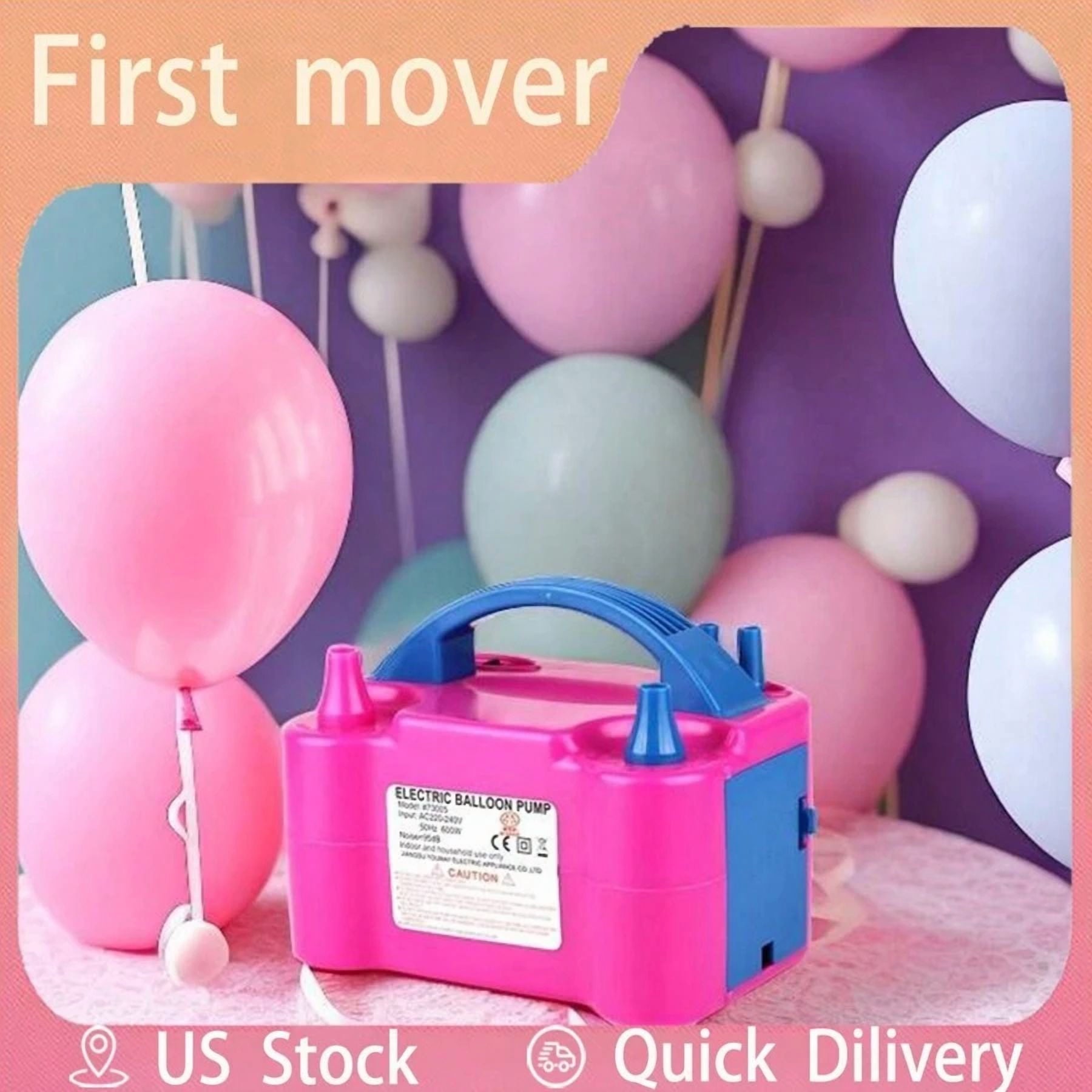 1pc Portable Electric Balloon Pump With Dual Nozzles, Electric Balloon Inflator, Air Blower, Ideal For Party Decorations, Gatherings And Time-Saving
