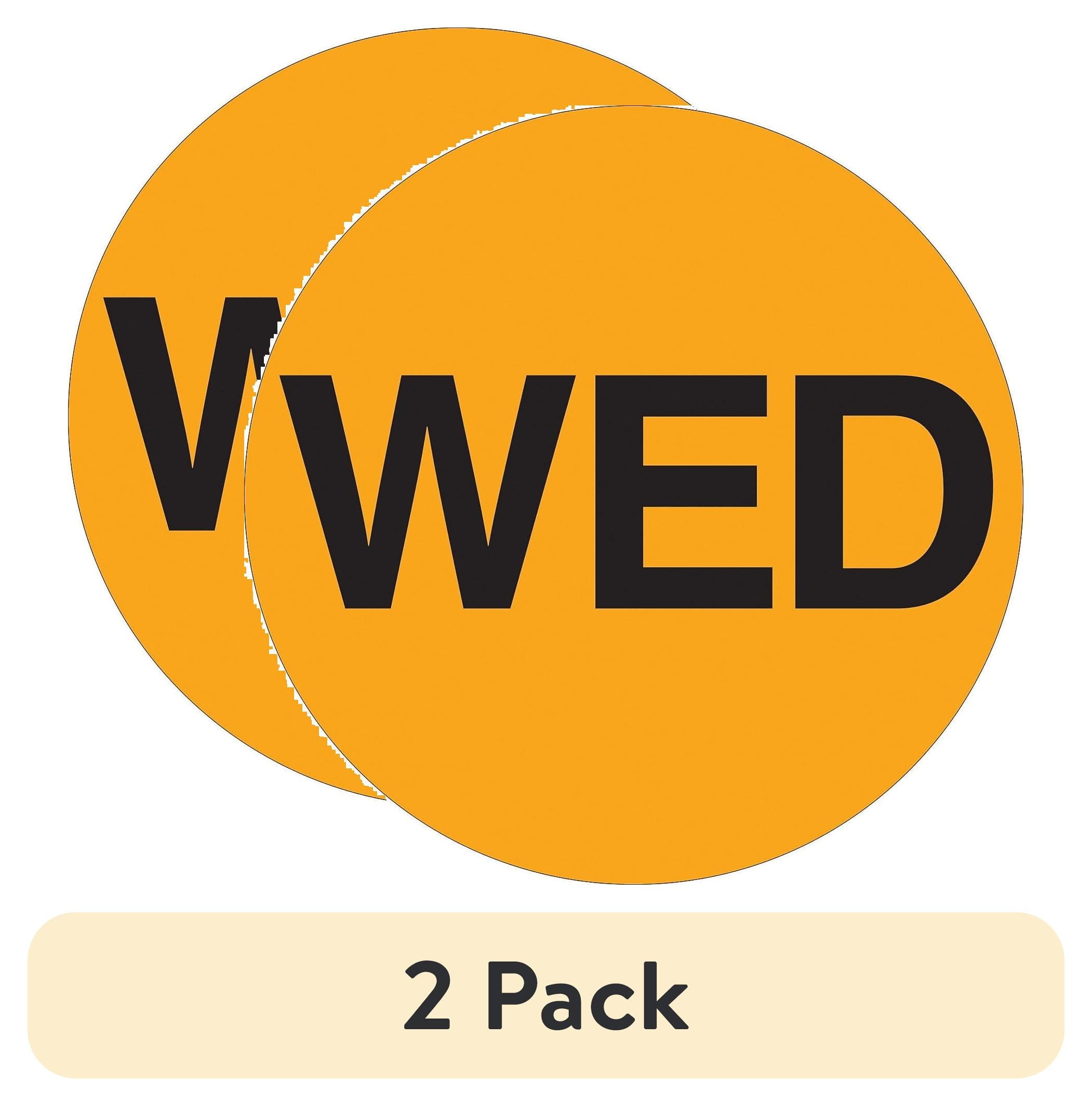 Tape Logic Inventory Circle Labels Days of the Week "WED" 2" Fluorescent Orange DL6522