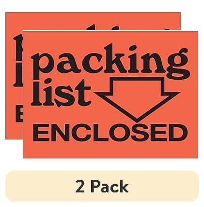 Tape Logic Labels "Packing List Enclosed" 3" x 5" Fluorescent Orange 500/Roll SCL561