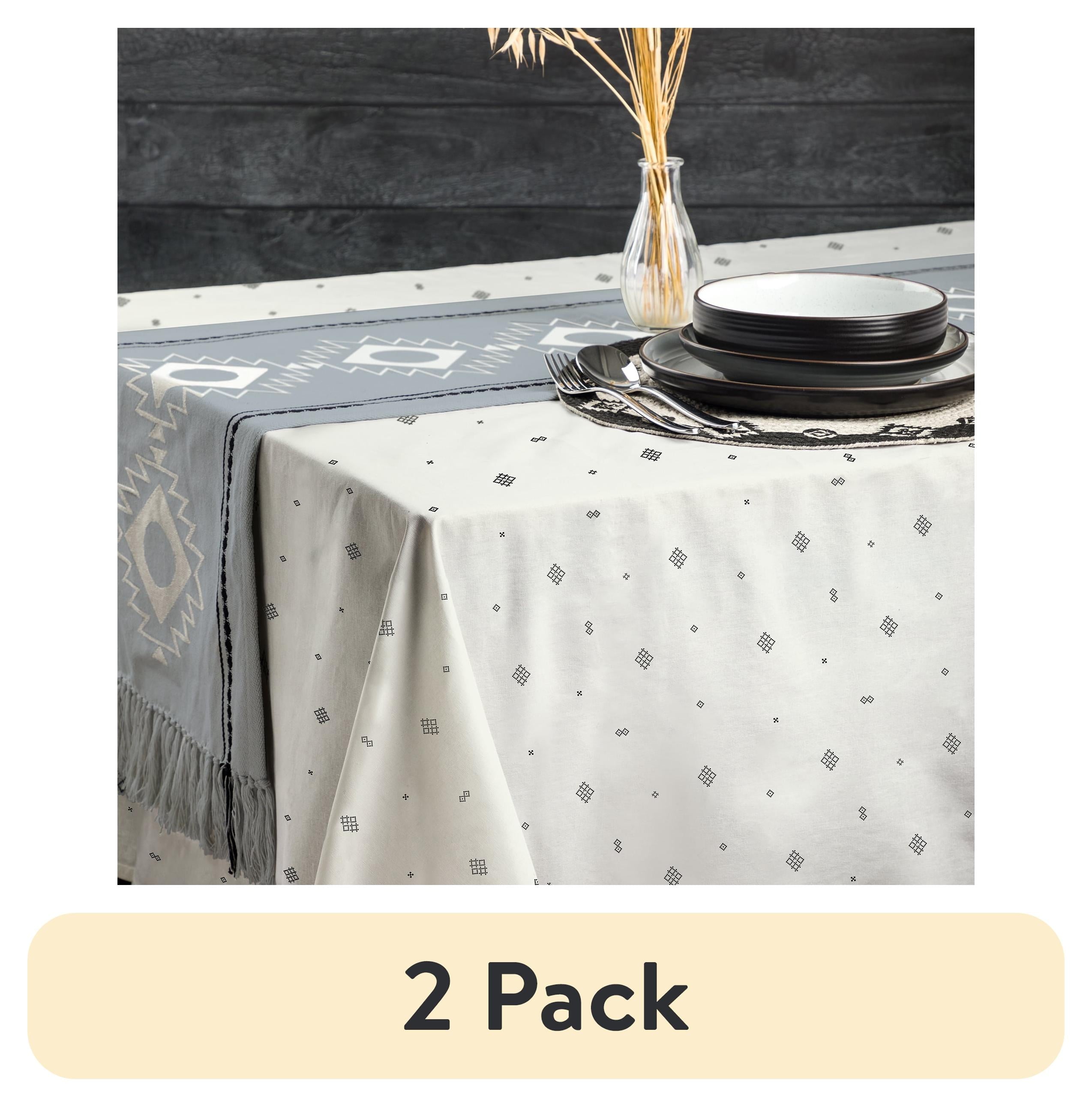 (2 pack) Yellowstone Rectangle Tablecloth 84", Beth Collection