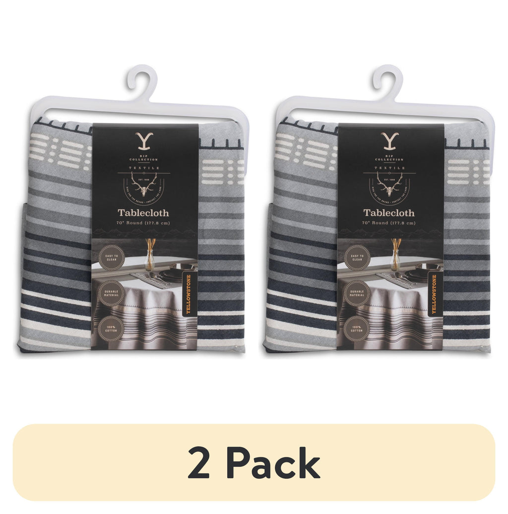 (2 pack) Yellowstone Round Tablecloth 70", Rip Collection