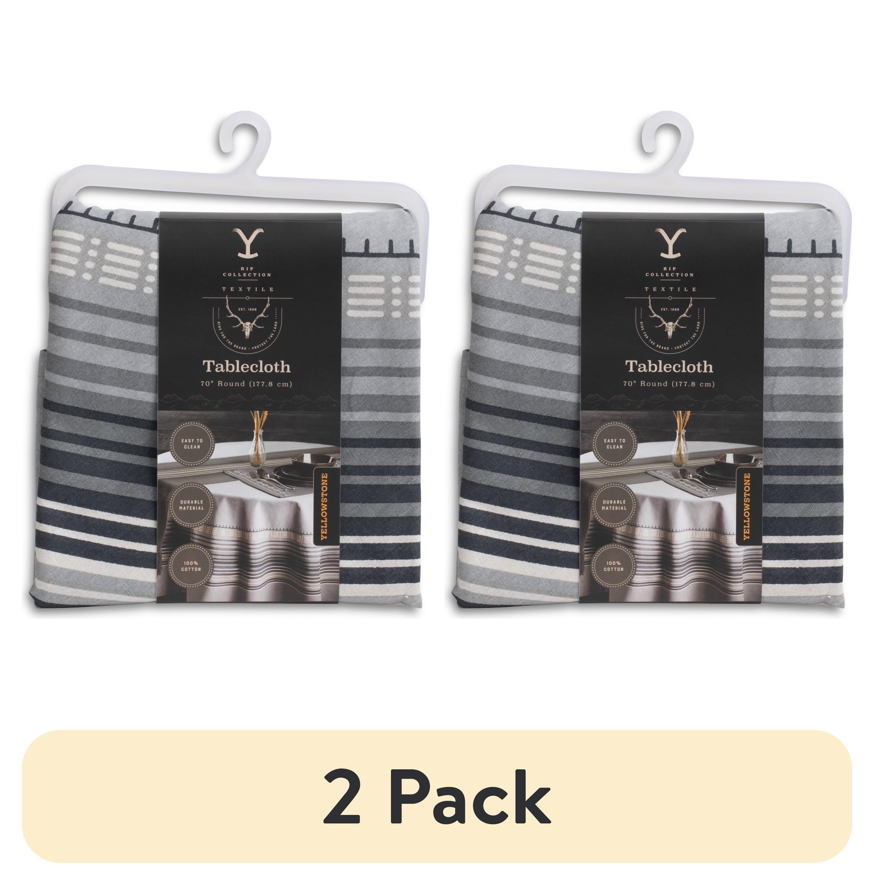 (2 pack) Yellowstone Round Tablecloth 70", Rip Collection