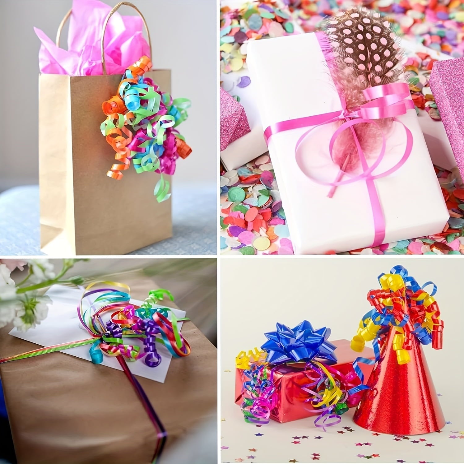 CUITING 30 Roll 15 Colors Curling Ribbons - For Crafts Bows Present Wrapping Florist Wedding Party Festival Art Craft Decor  Separate Rolls  16 Feet Per Roll (Mixed Colors) -  Suitable fo