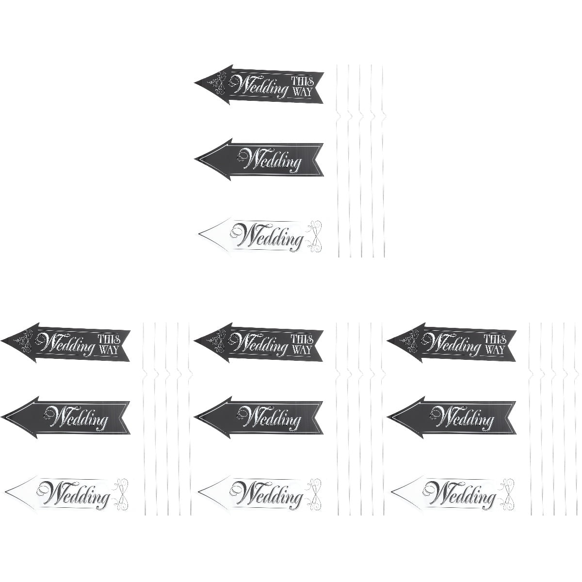 Worgeous 4 Sets Outdoor Wedding Signs DIY Yard Wedding Signs Outside Wedding Decor with Stakes