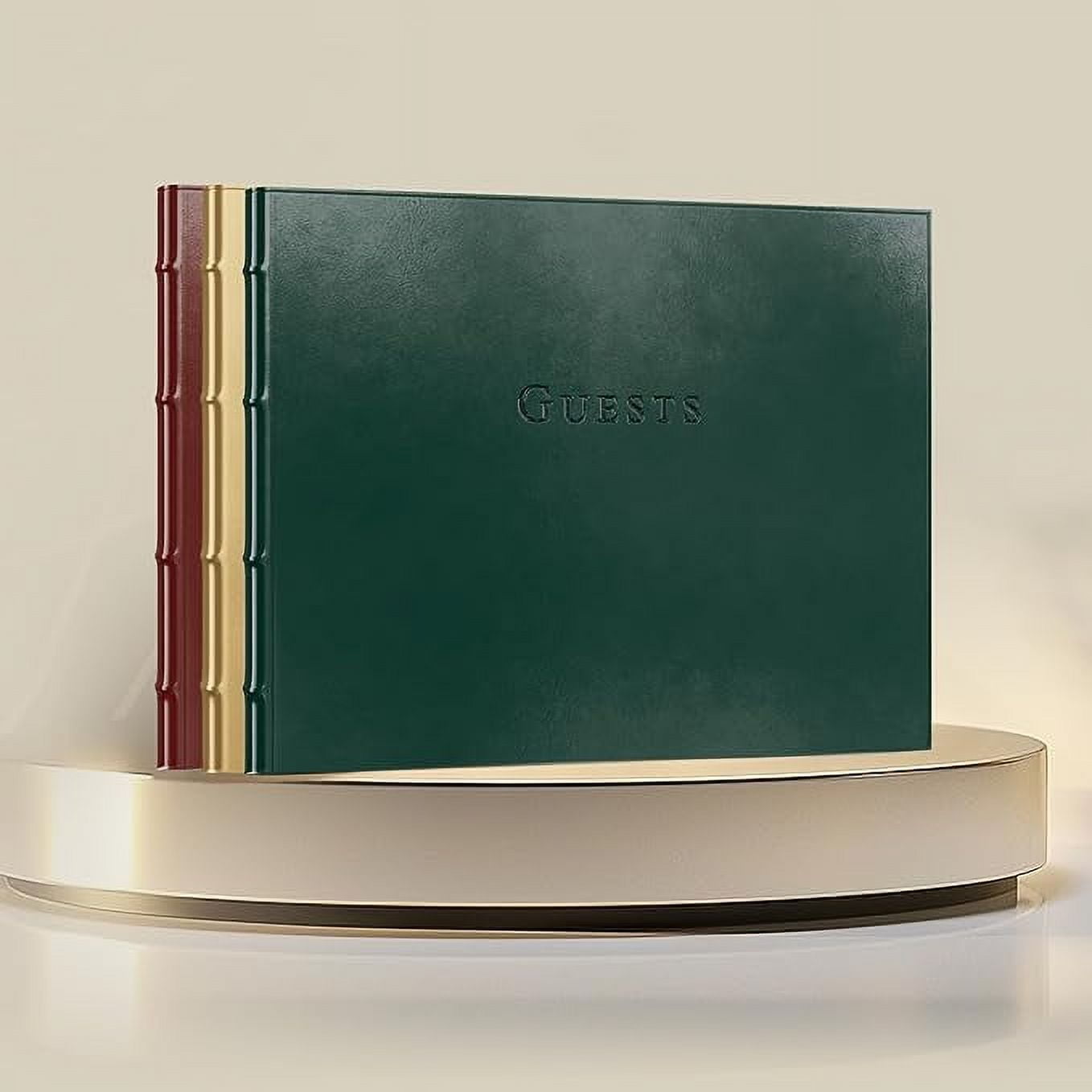 Gallery Leather Guest Book - Freeport Metallic Gold - 7" x 9"