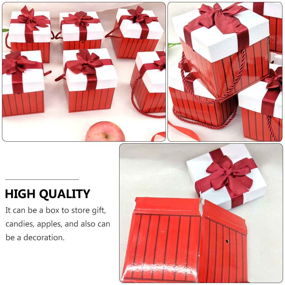 WHAMVOX Red Synthetic Material Gift Box for Storage Portable Christmas Packaging 8 Pieces