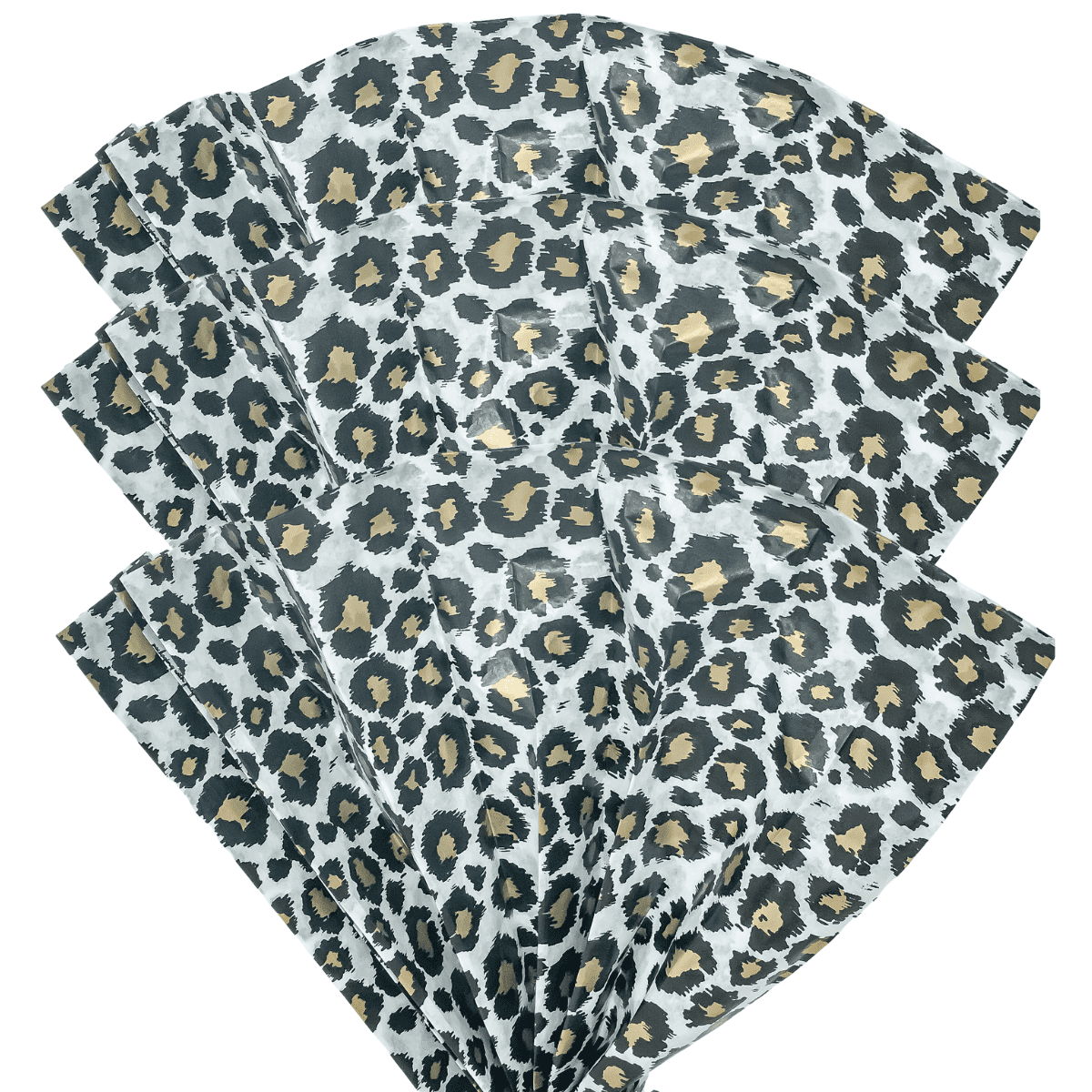 24Sheets Large Animal Wild Metallic Jungle Gold Leopard Print Gift Wrap Pom Pom Wrapping Paper Tissue Sheets -24ct