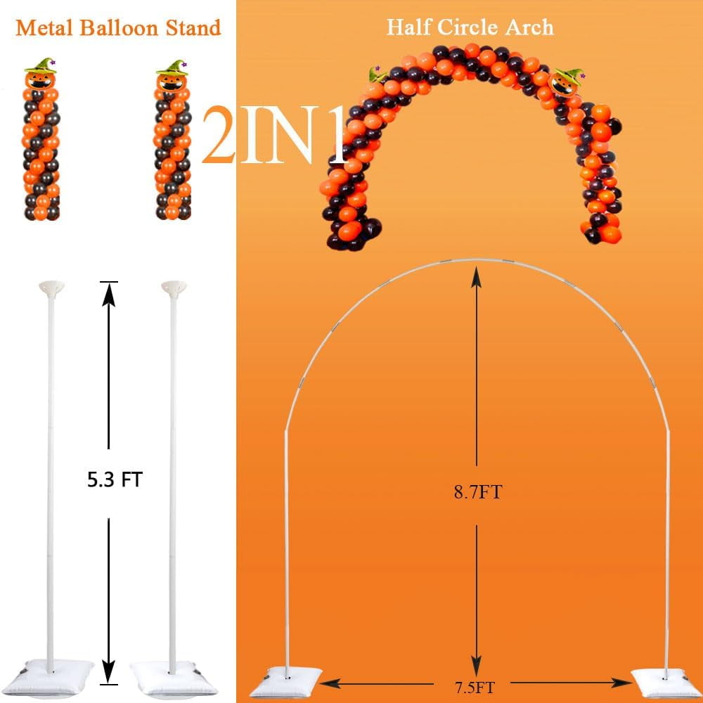 Balloon Arch Stand Kit, 2IN1 Metal Balloon Column Arch with Weighted Water Bag for Birthday, Graduation Ceremony, Baby Baptism, Wedding, Engagement , Various Festival Party Decoration
