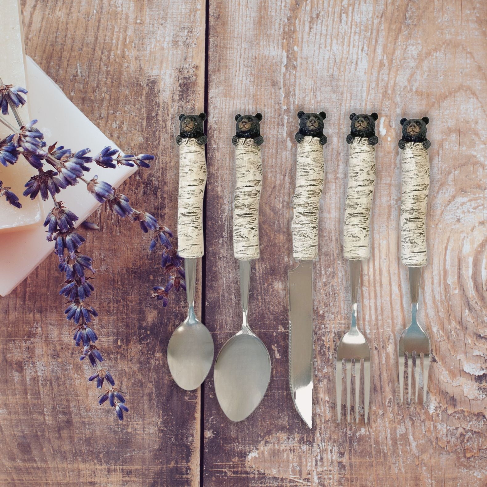 Bear Cub Decorative Flatware Silverware Cultery Cabin Lodge Dining Party Decor