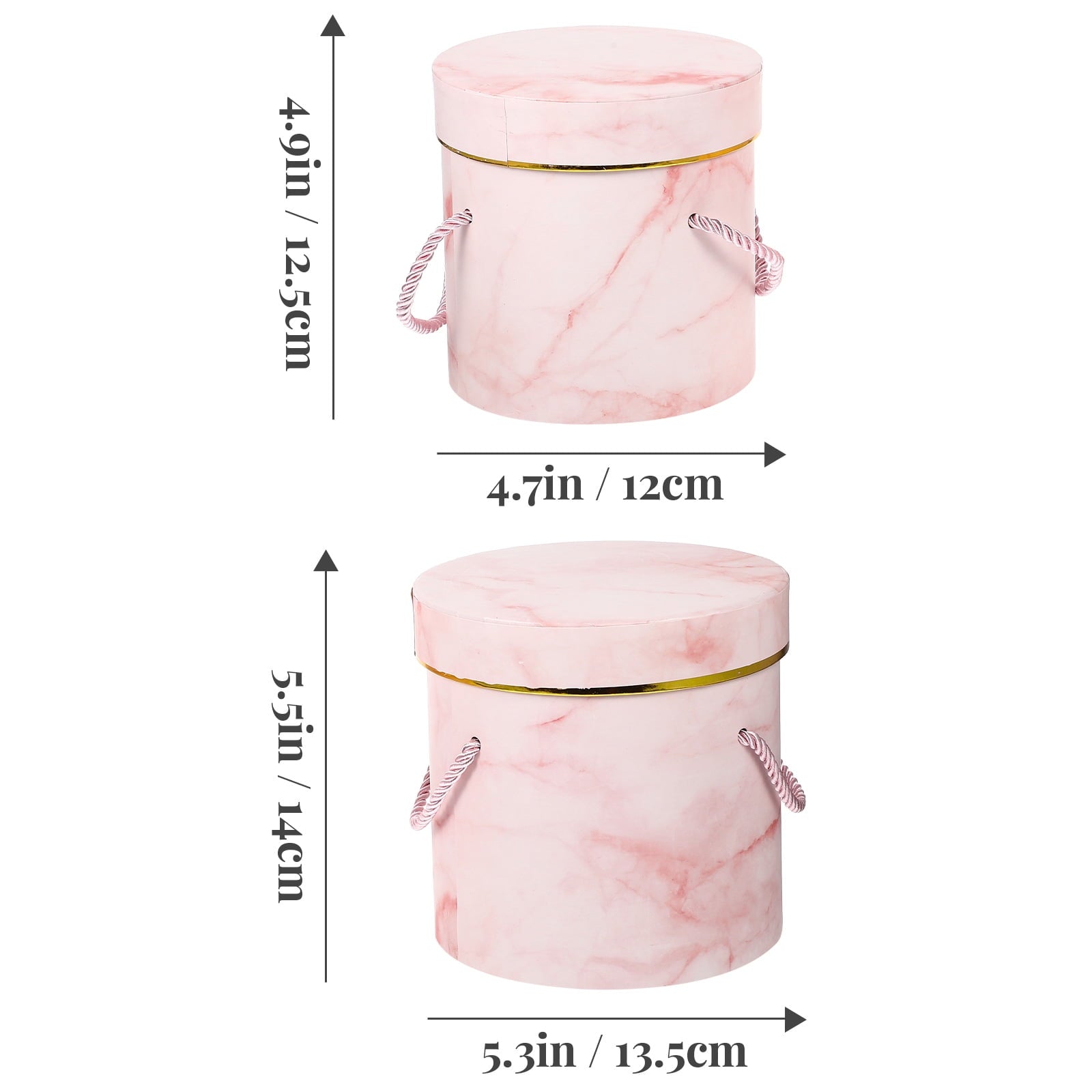 Set of 3 Bouquet Paper Boxes Flower Gift Packaging Baby