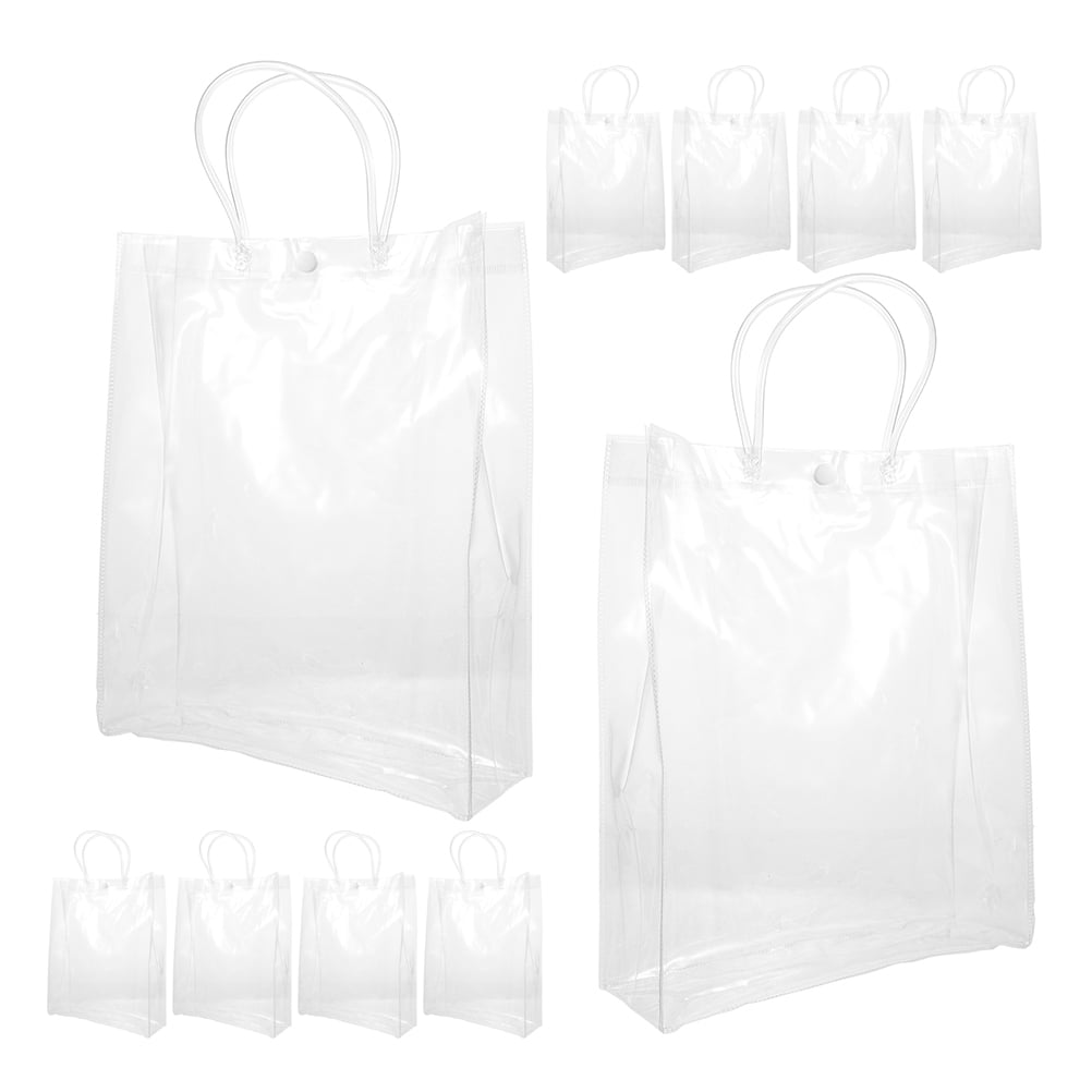 Hytrove 10Pcs Clear Wrapping Bags for Presents Reusable Tote Bag for Christmas 34.0X24.0X12.0in
