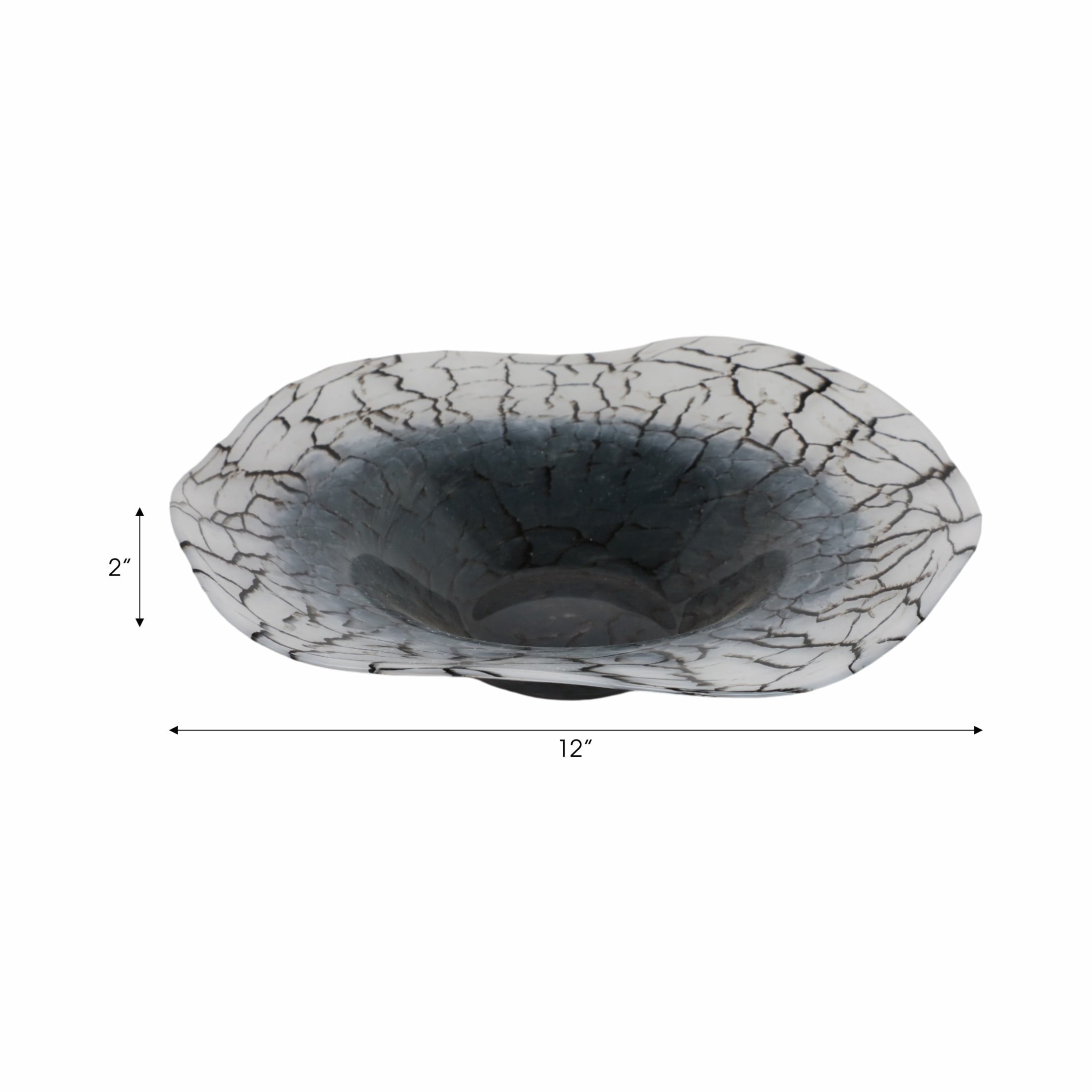 Modern Abstract Glass Decorative Bowl for Coffee Table Decor - Luxury Candy and Key Bowl for Home Decor Accents - Versatile Table, Kitchen Counter Bowl, or Centerpiece Table Decorations - 2", Black