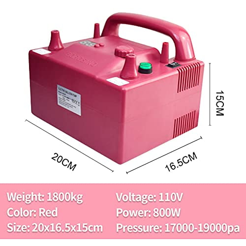 Portable Electric Balloon Blower Pump, Dual Nozzle Balloon Inflator with Timing Function,Adjustable Inflation Speed,110V 800W with 2 Inflation Nozzles for Wedding,Birthday Party,Festival Decoration