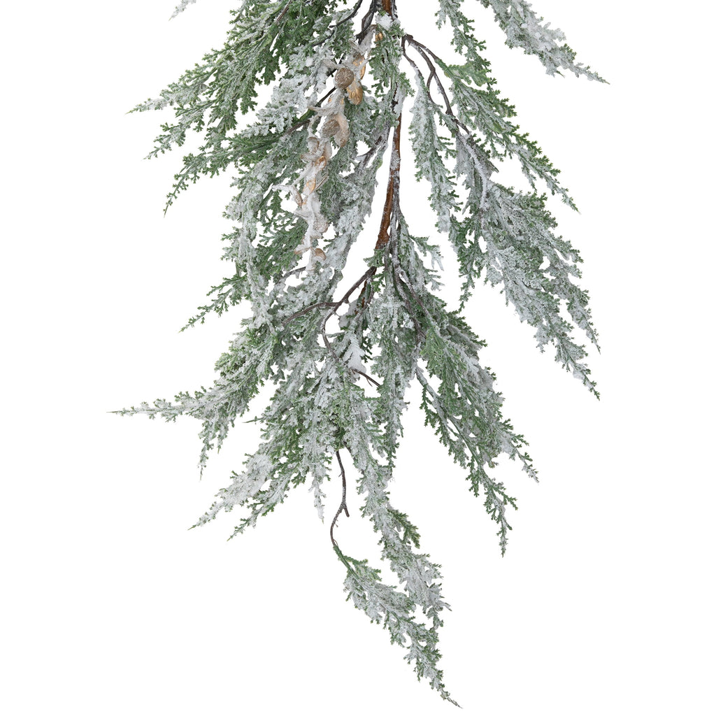Northlight Real Touch™ Flocked Cedar Pine Artificial Christmas Garland - 10' - Unlit