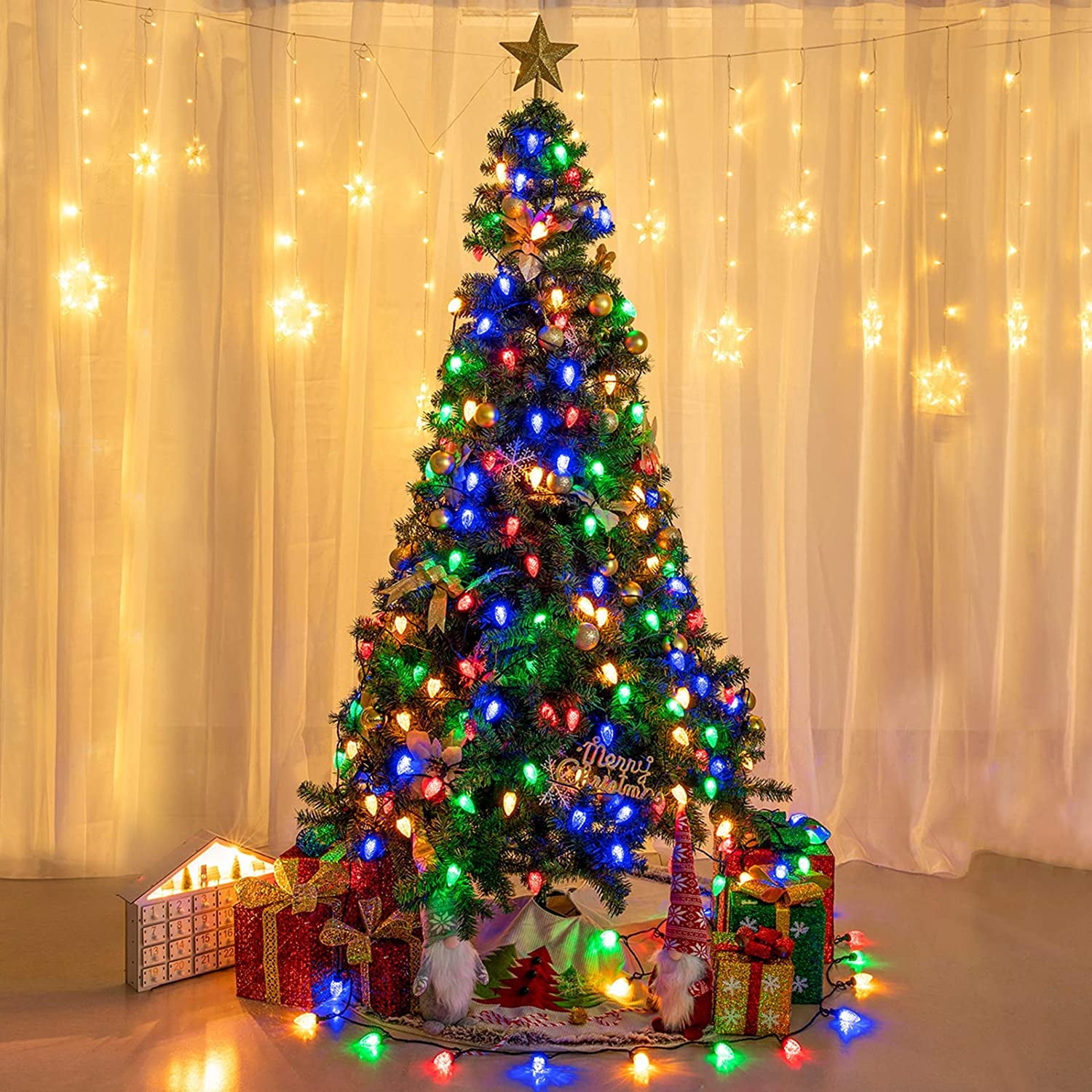 Bibana Indoor/Outdoor 81 ft Corded Electric Waterproof LED Christmas String Light