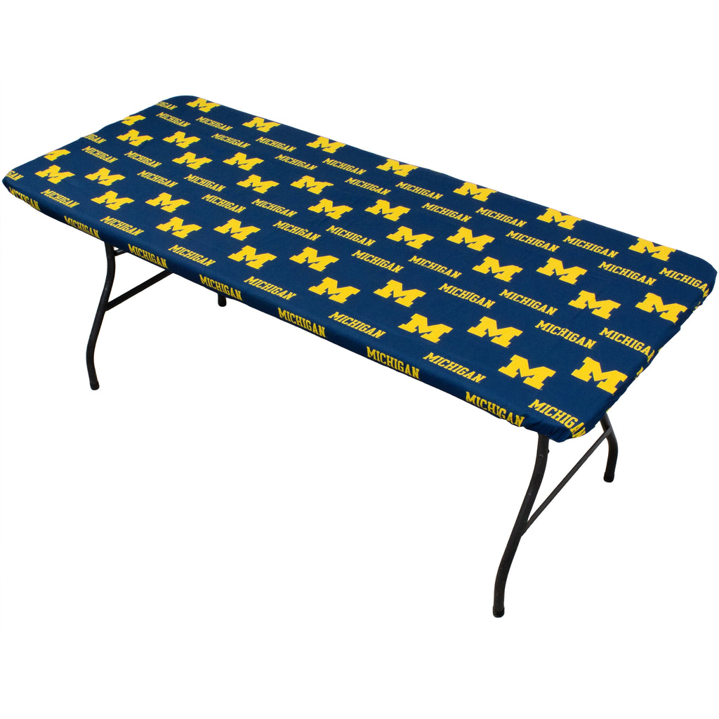 Michigan Wolverines Tailgate Fitted Tablecloth, 72" x 30", 6 ft table - 72" x 30", 6 ft table