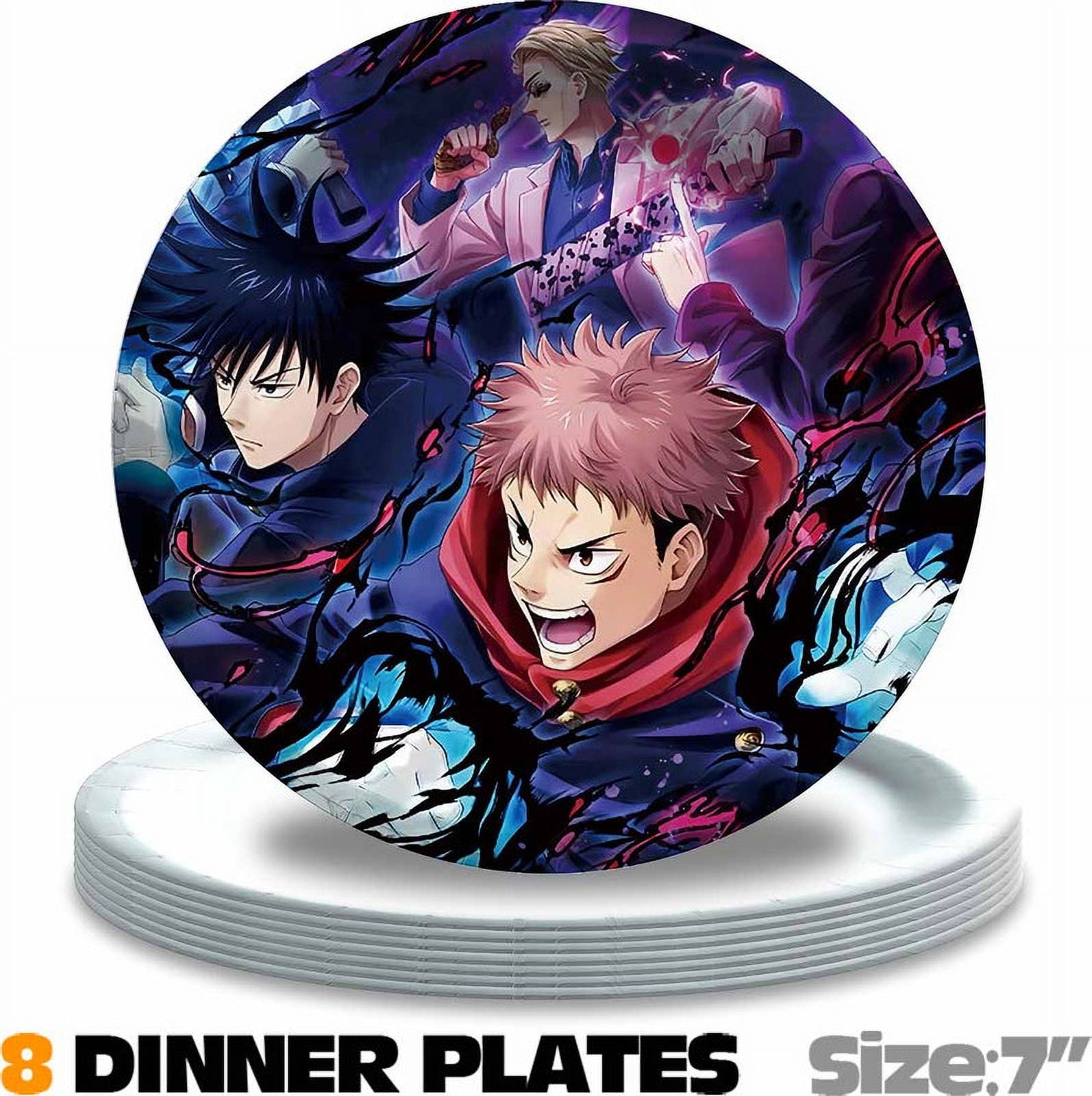 Jujutsu Kaisen Party Supplies Cake Topper Decor Banner Backdrop Tableware Balloons Birthday Decorations
