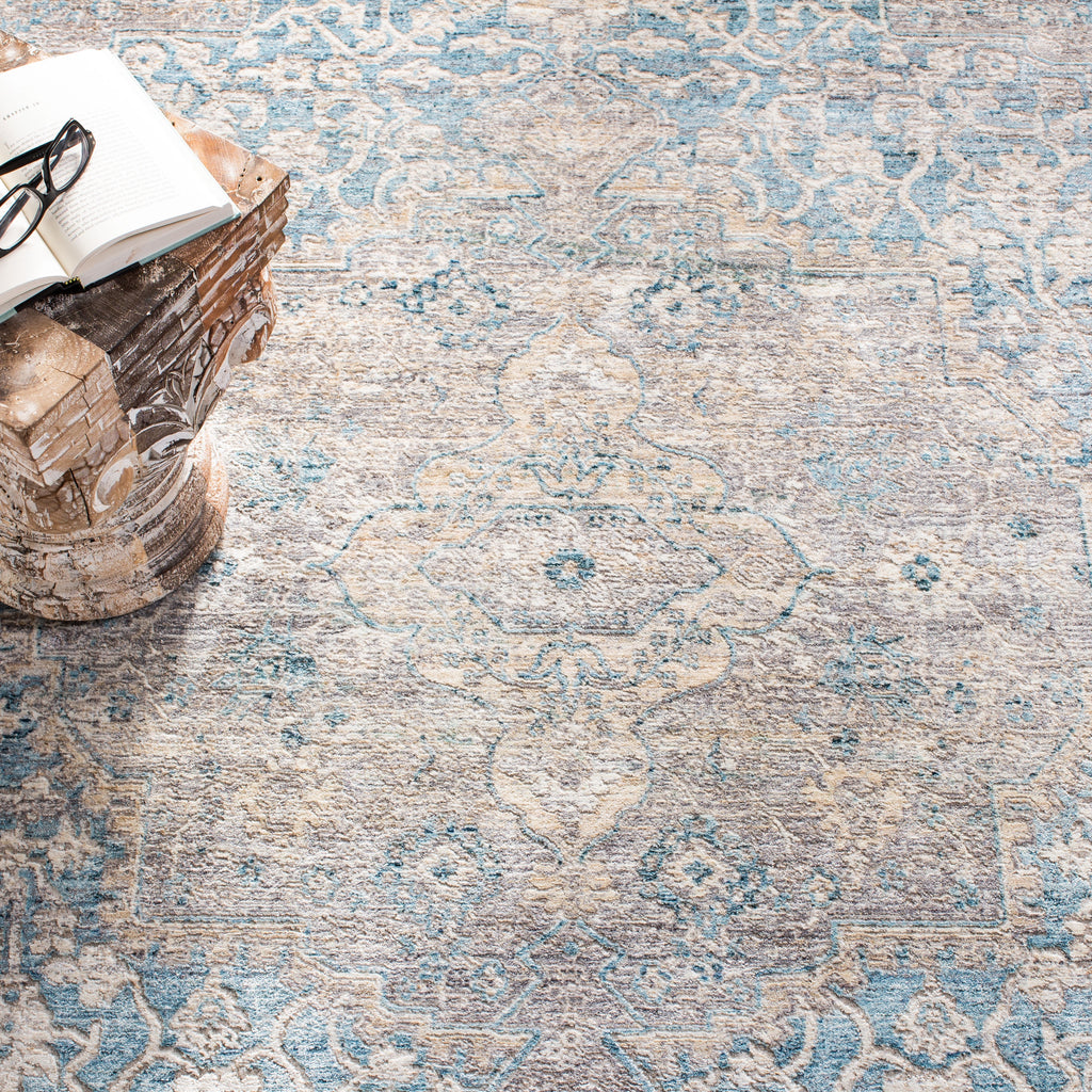 SAFAVIEH Dream Feride Floral Runner Rug, Blue/Grey, 2' x 8'