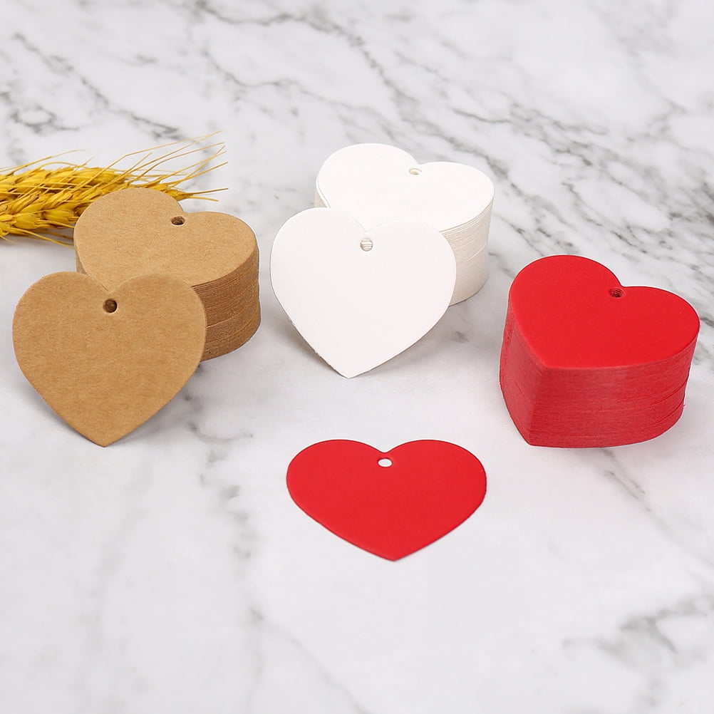 FRCOLOR 1500 Pcs  Heart Shaped Paper Tags Hanging Craft Tags Small Gift Wrapping Tags Heart Cutouts Decors