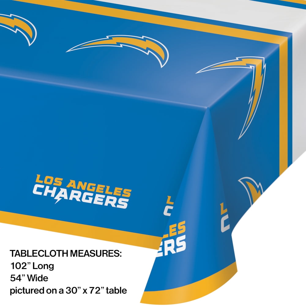 Los Angeles Chargers 54" x 108" Plastic Tablecloths 3 Count