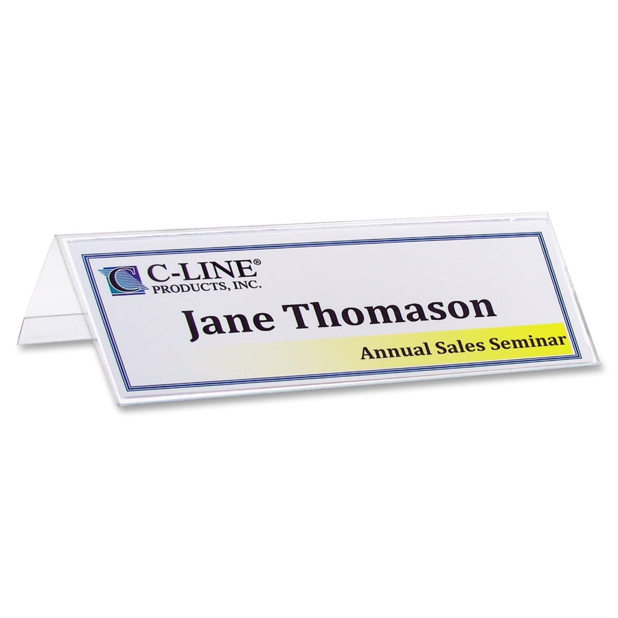 C-Line Tent Card Holders, 2 1/2" x 8 1/2", Rigid Heavyweight Clear Plastic, 25/Box