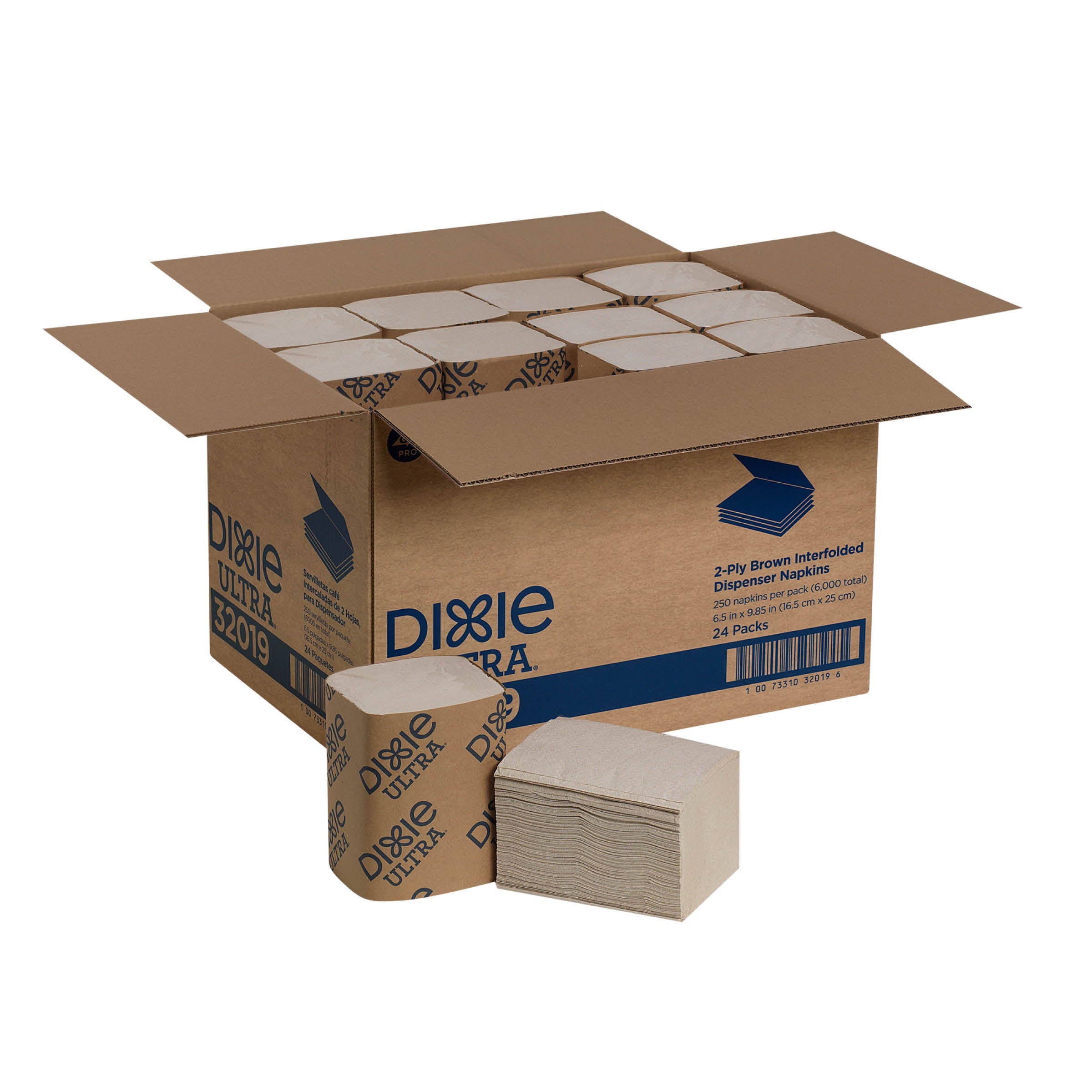 Dixie Ultra 2-Ply Interfold Paper Napkin, 32019, White, 6,000 Count