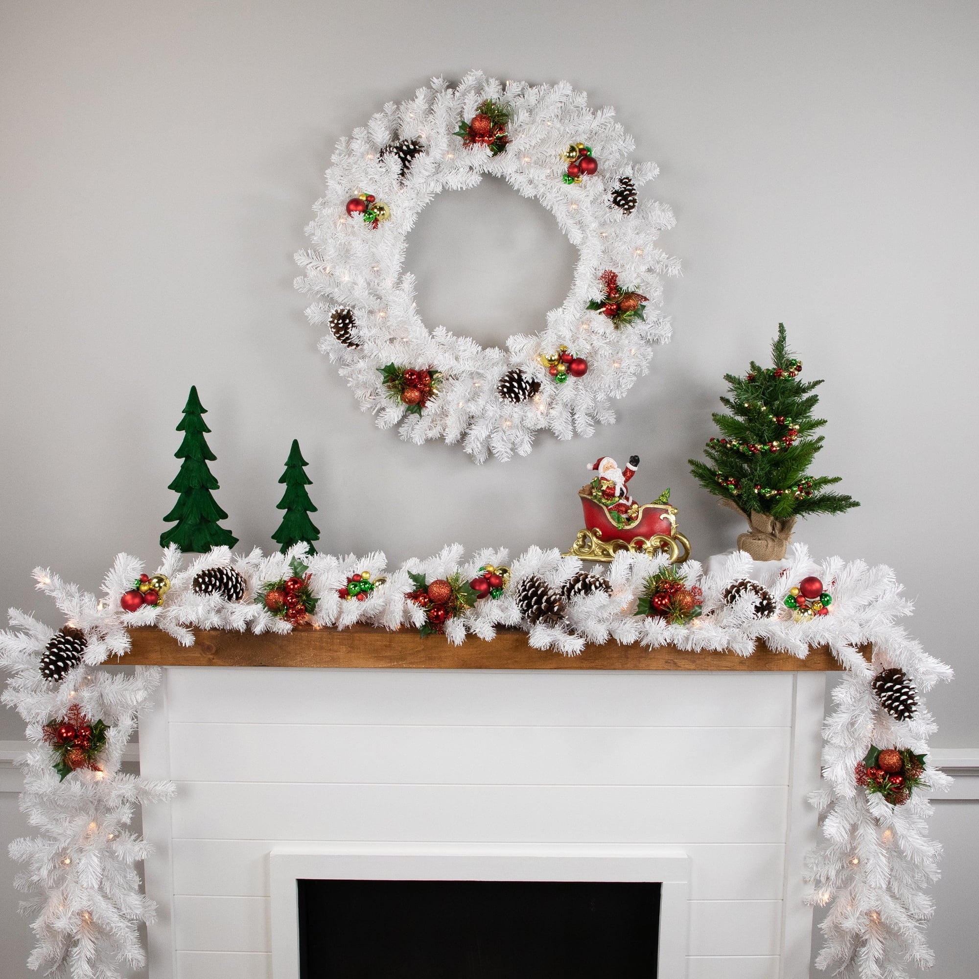 9' x 12" Pre-Lit Snow White Artificial Christmas Garland - Clear Lights