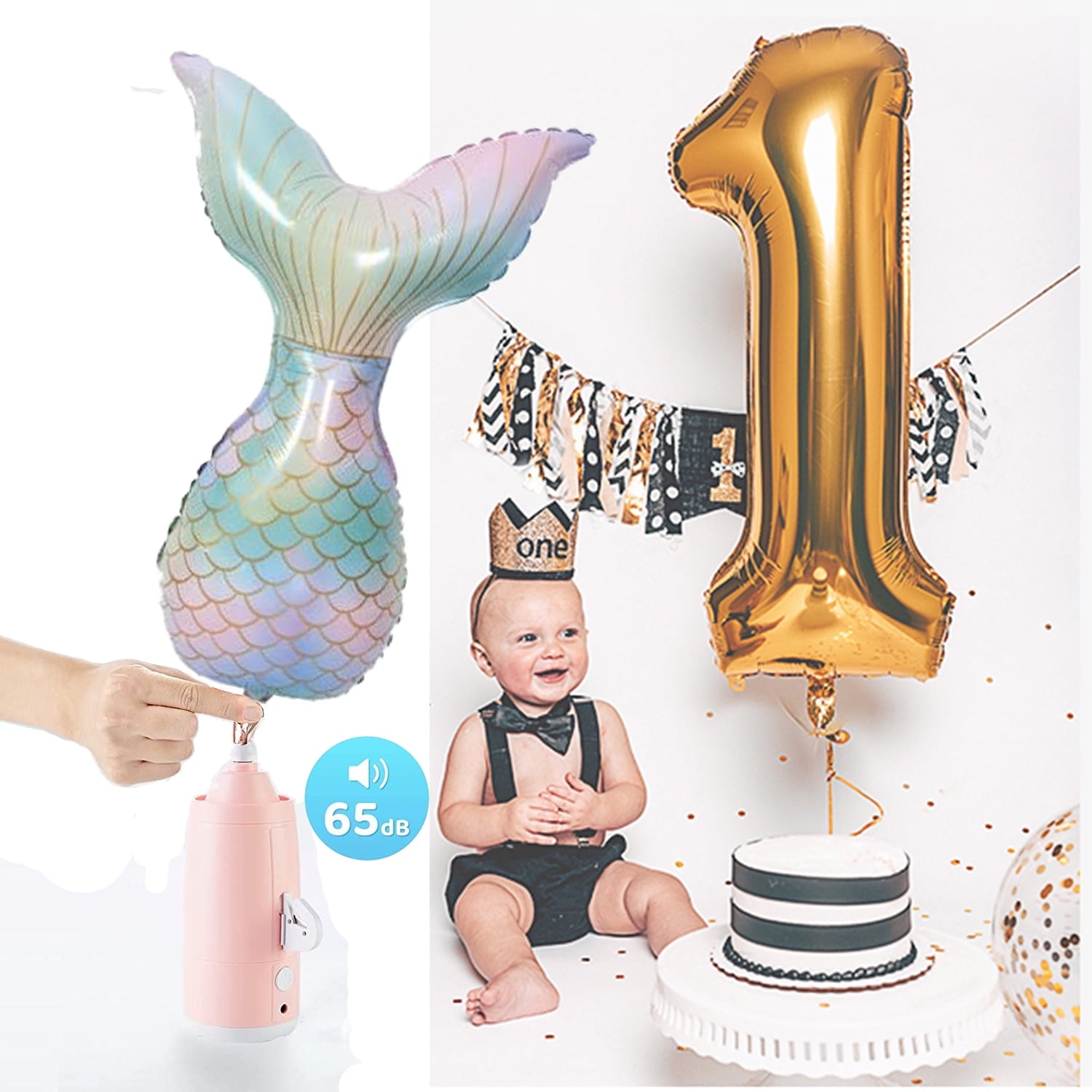 Electric Magic Balloon Pump, Electric Air Inflator Party Air Blower Pump with 1 Nozzle 1 Balloon Cutter and 10 Pcs Long Balloons,Great for Twisty Curly Balloon, Foil Balloons