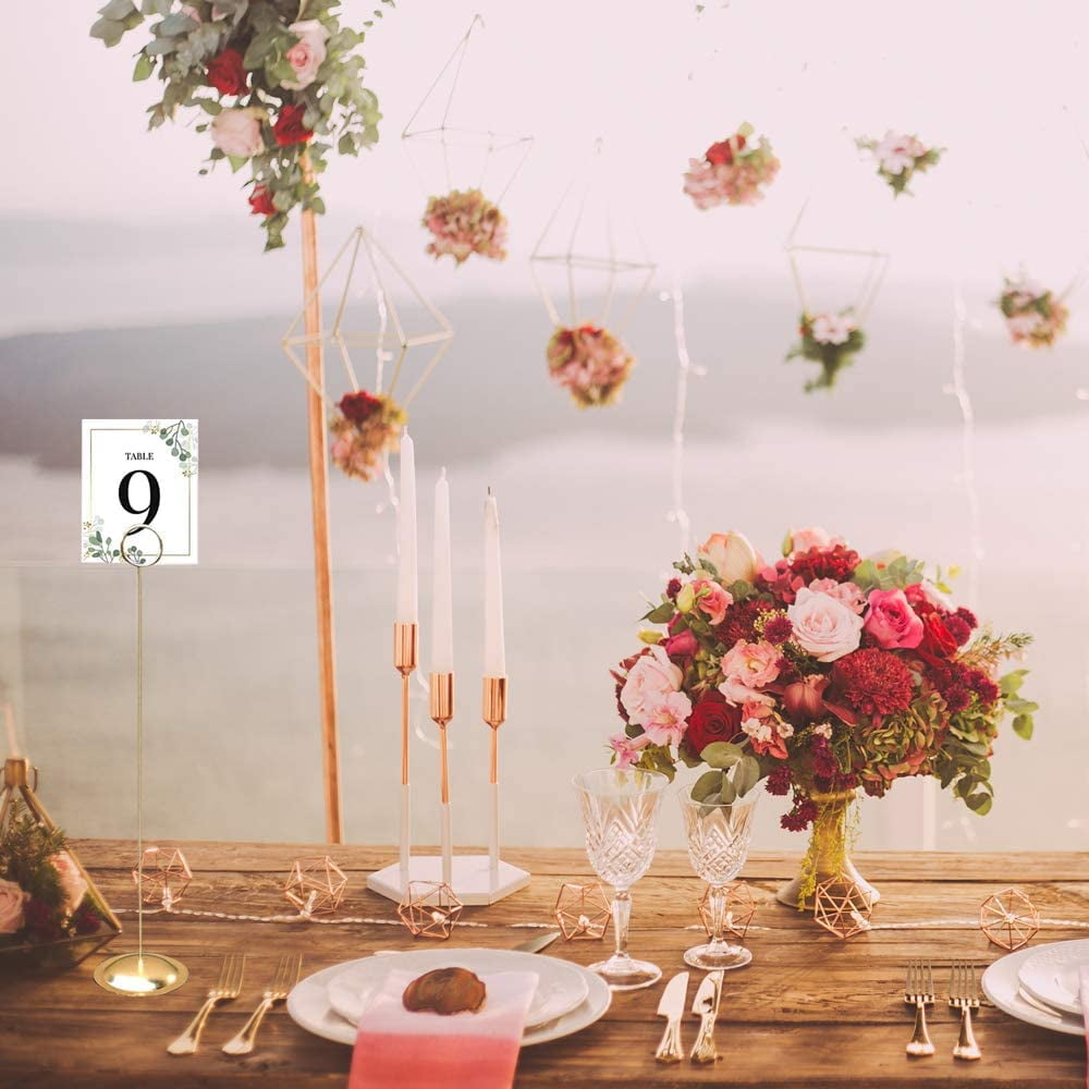 HOHIYA Table Number Holders Stands Card Wedding 12 inch Tall Gold 12pcs