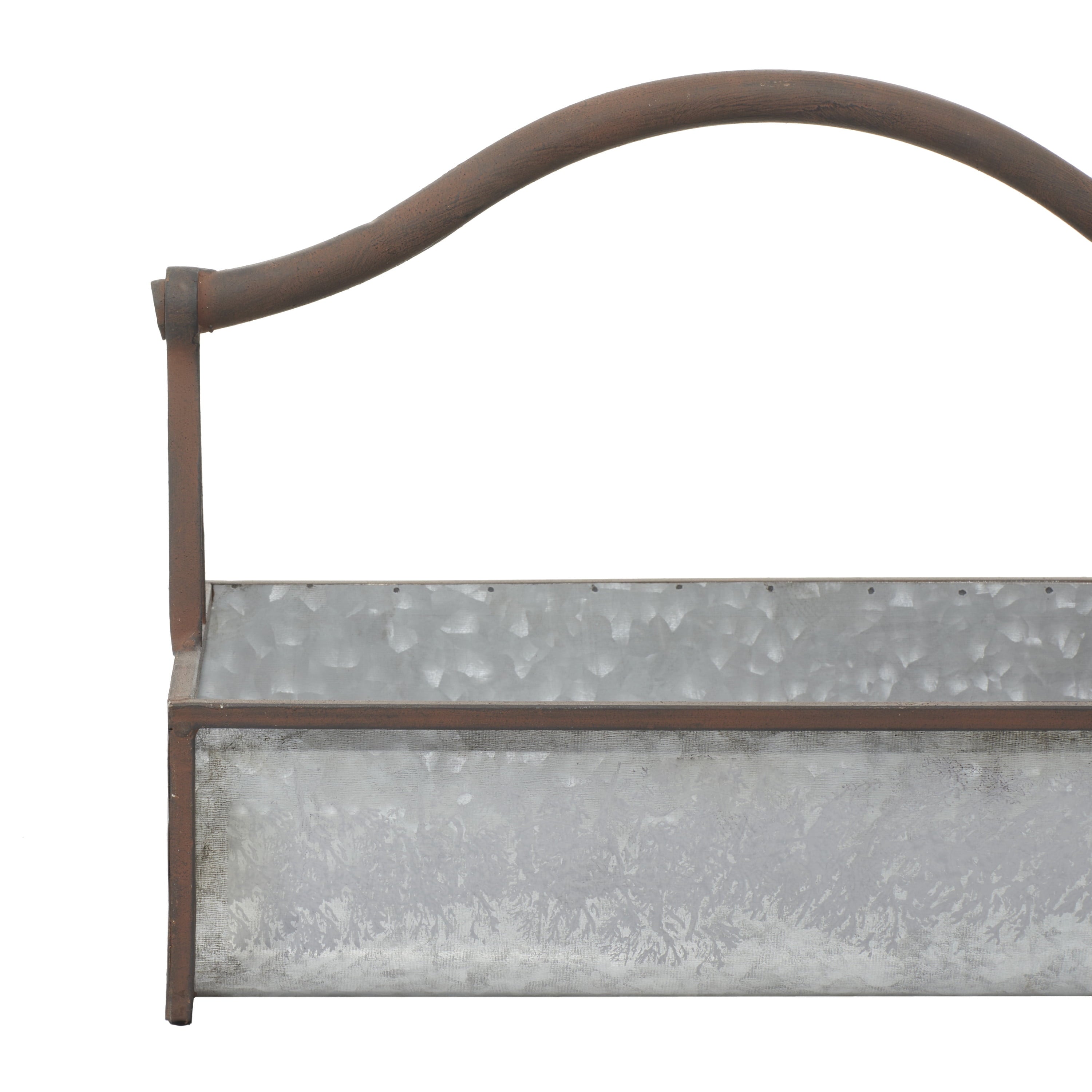 DecMode 16", 18" Grey Metal Farmhouse Planter, 2 - Pieces